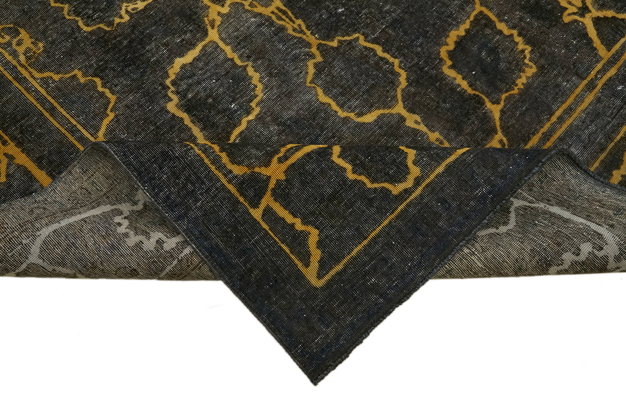 10 x 12 Black Overdyed Large Area Rug - 7357