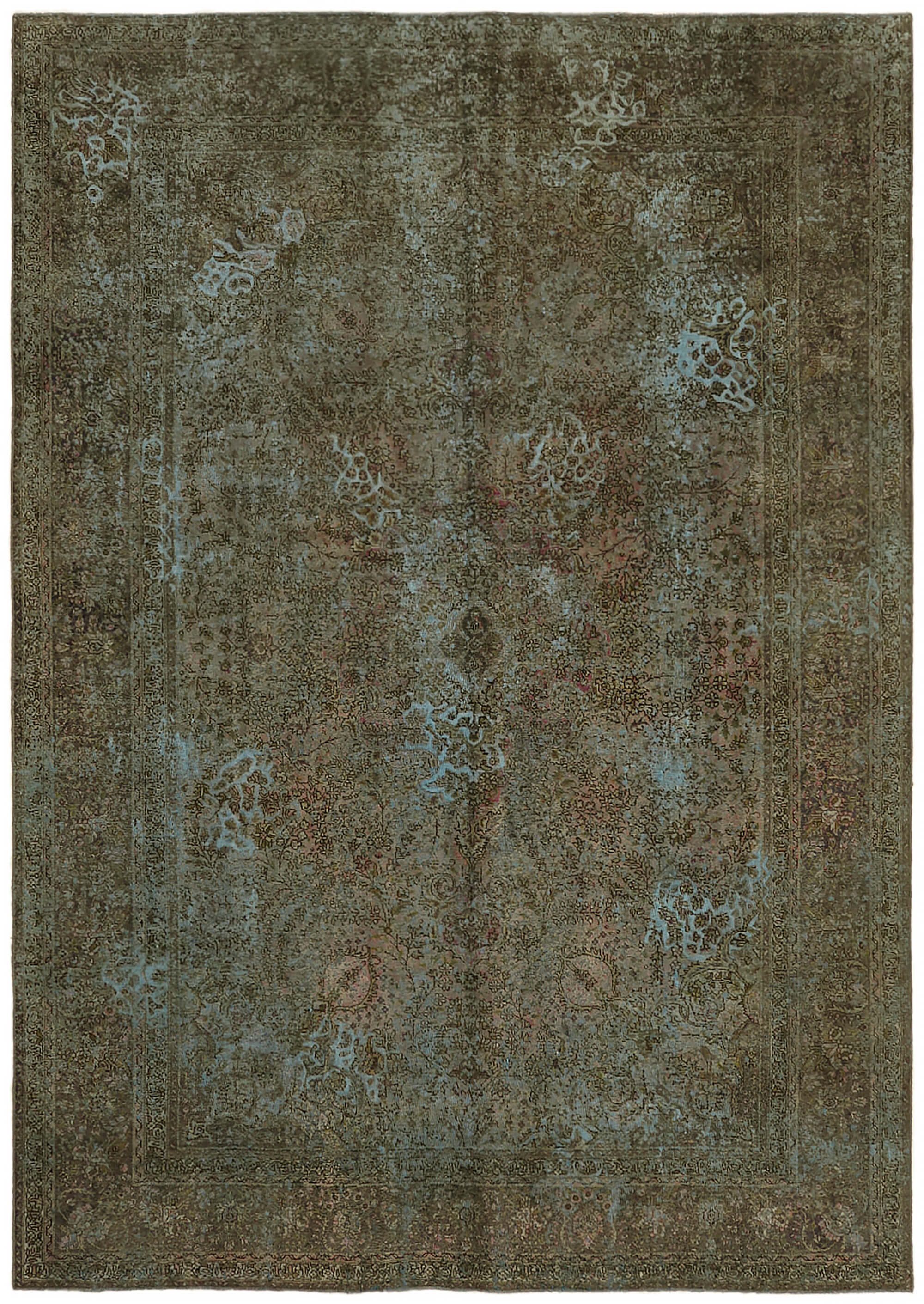 8 x 11 Blue Overdyed Large Area Rug - 7361