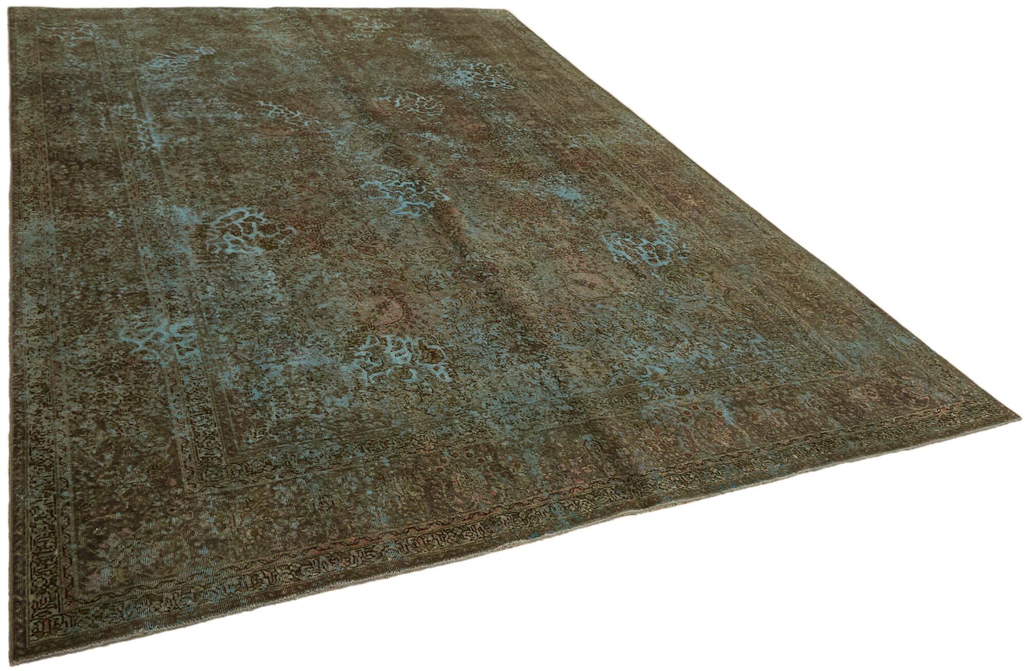 8 x 11 Blue Overdyed Large Area Rug - 7361