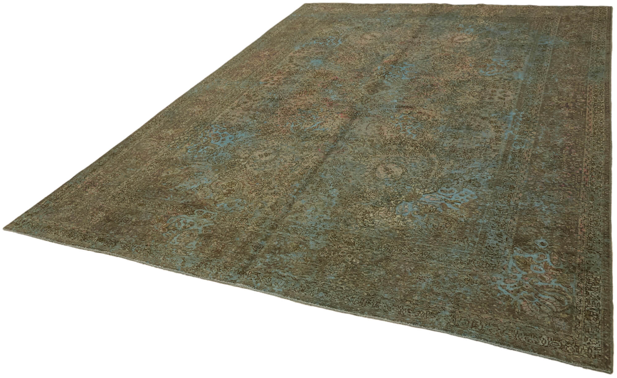 8 x 11 Blue Overdyed Large Area Rug - 7361