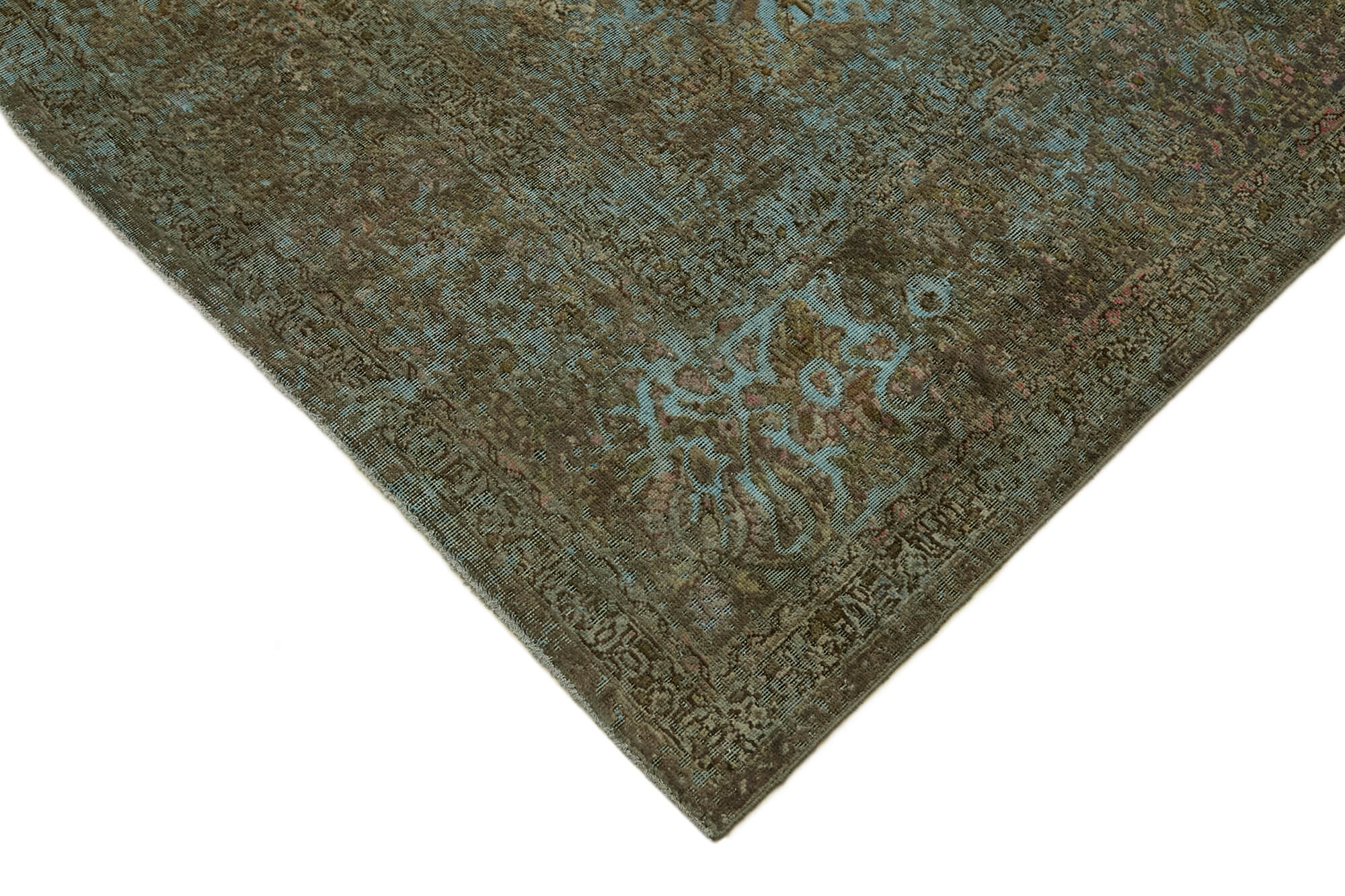 8 x 11 Blue Overdyed Large Area Rug - 7361