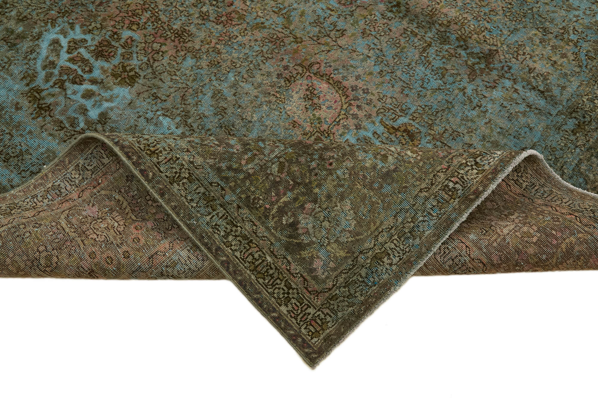 8 x 11 Blue Overdyed Large Area Rug - 7361