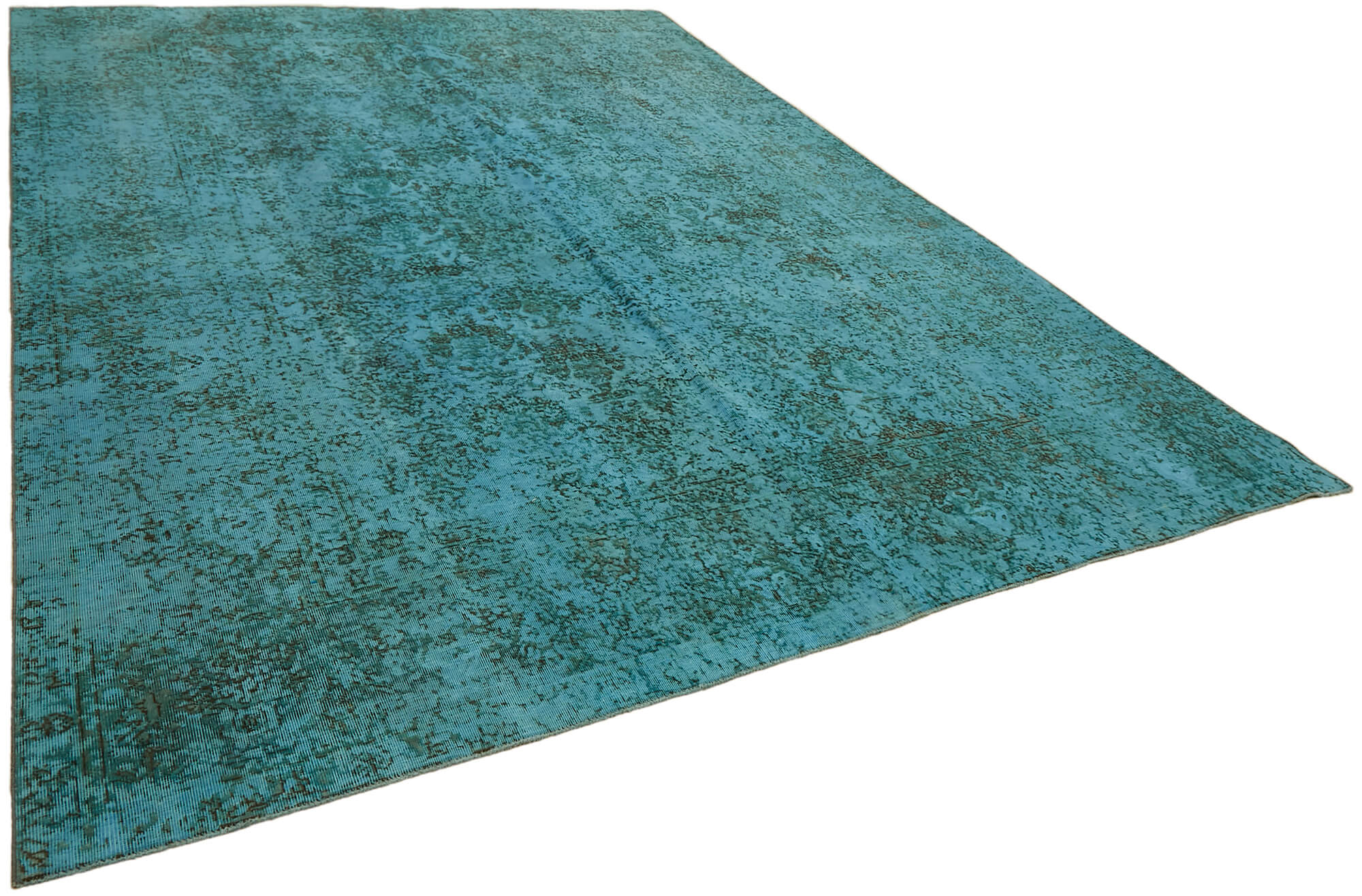 9 x 12 Turquoise Overdyed Large Area Rug - 7364