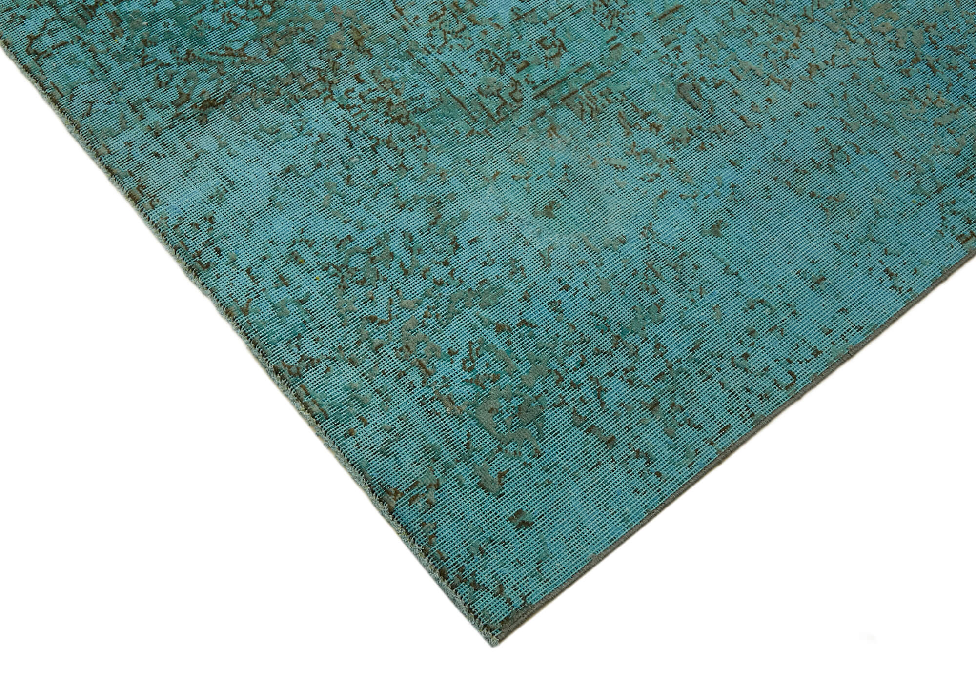 9 x 12 Turquoise Overdyed Large Area Rug - 7364