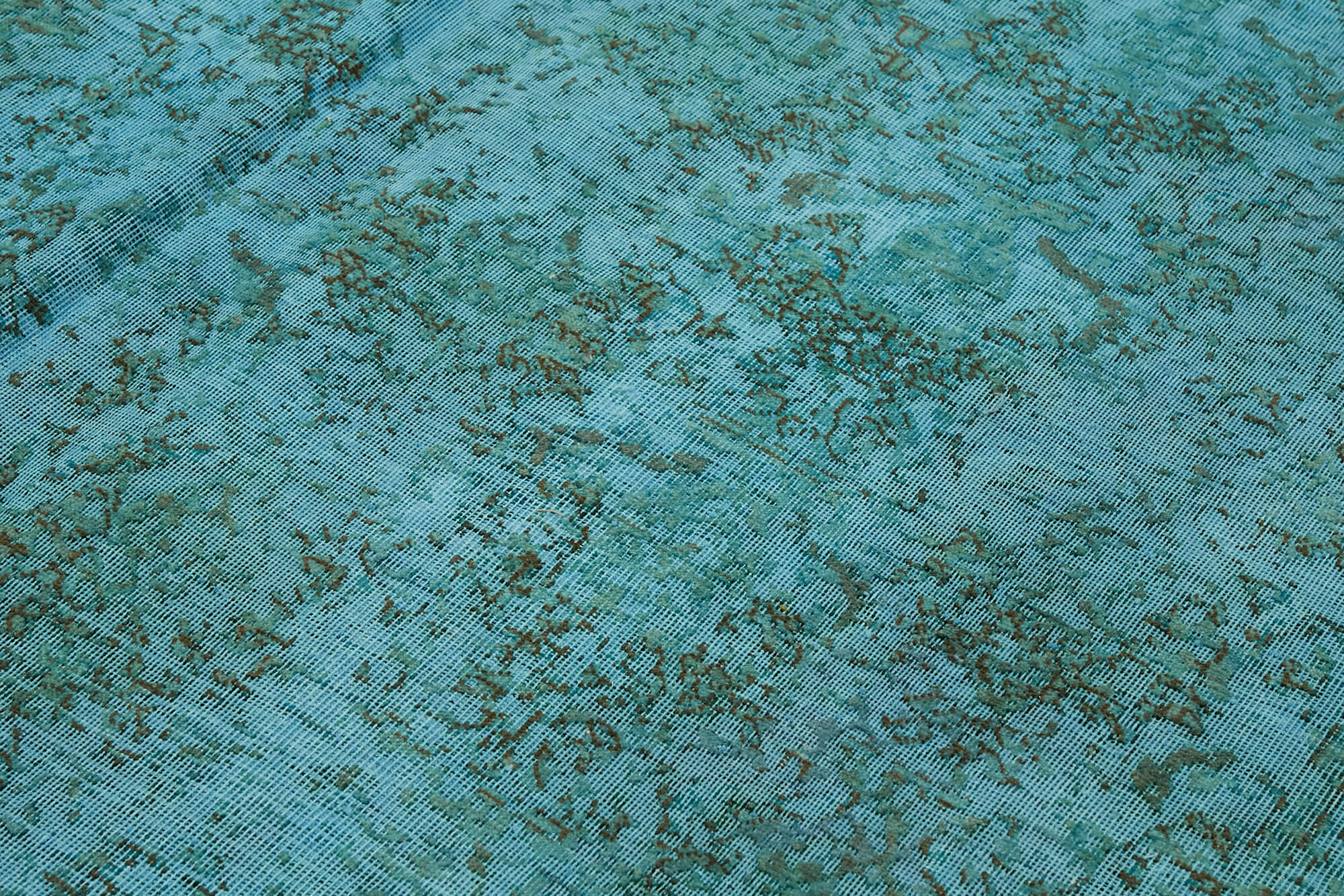 9 x 12 Turquoise Overdyed Large Area Rug - 7364