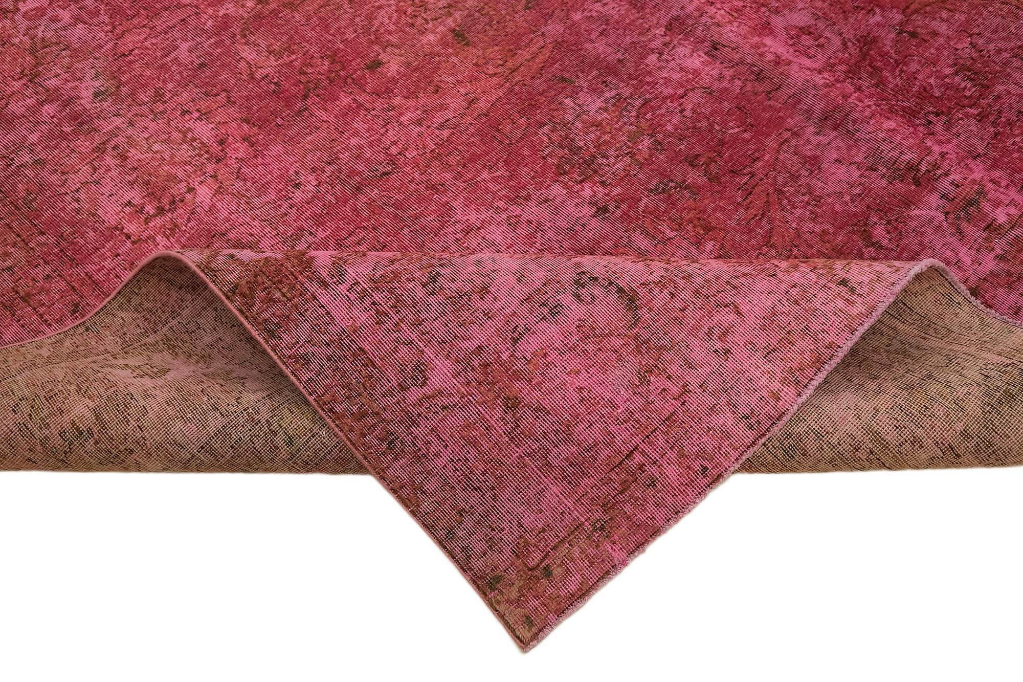 9 x 12 Fuchsia Overdyed Large Area Rug - 7366