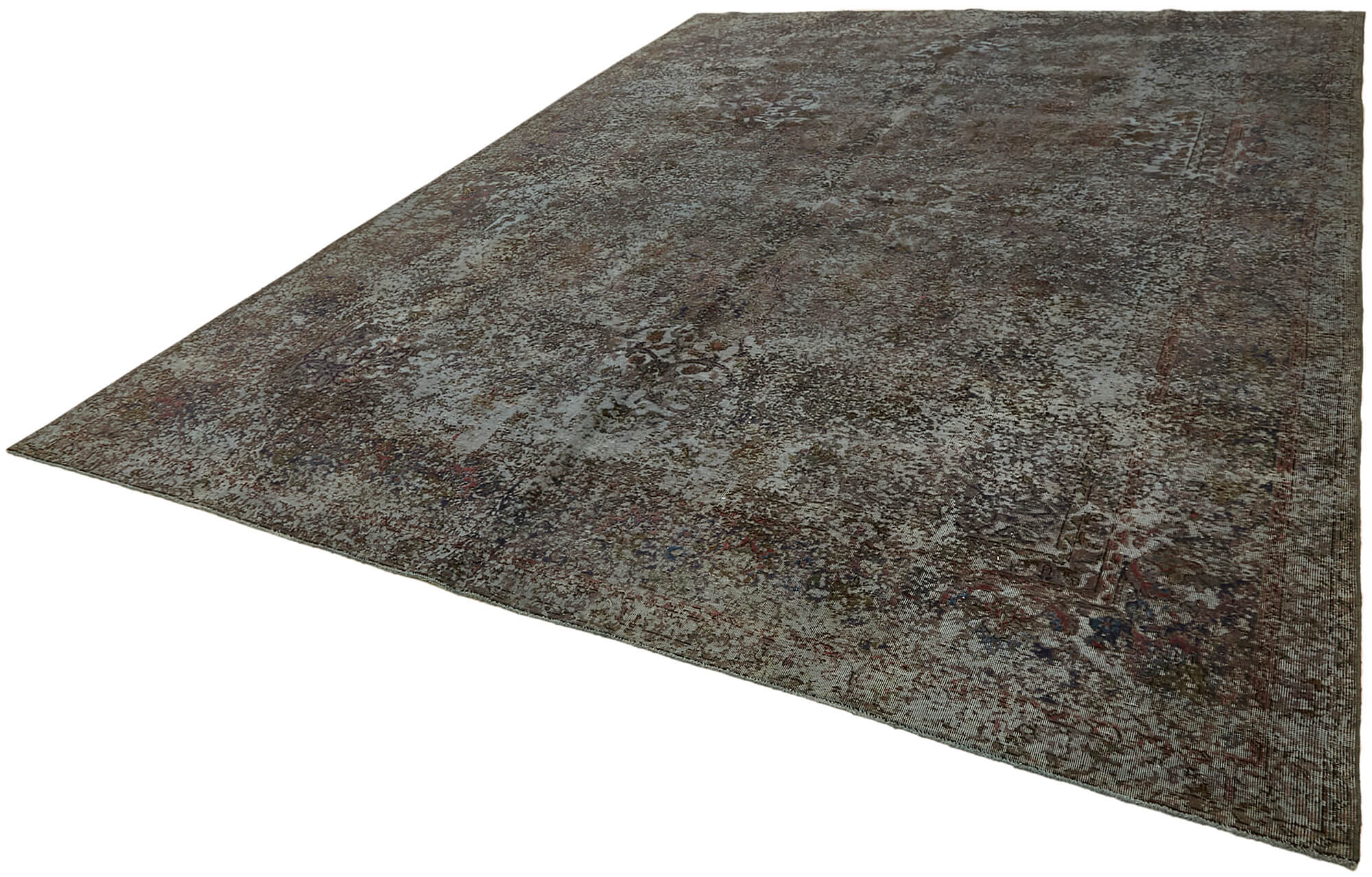 10 x 13 Grey Overdyed Large Area Rug - 7367