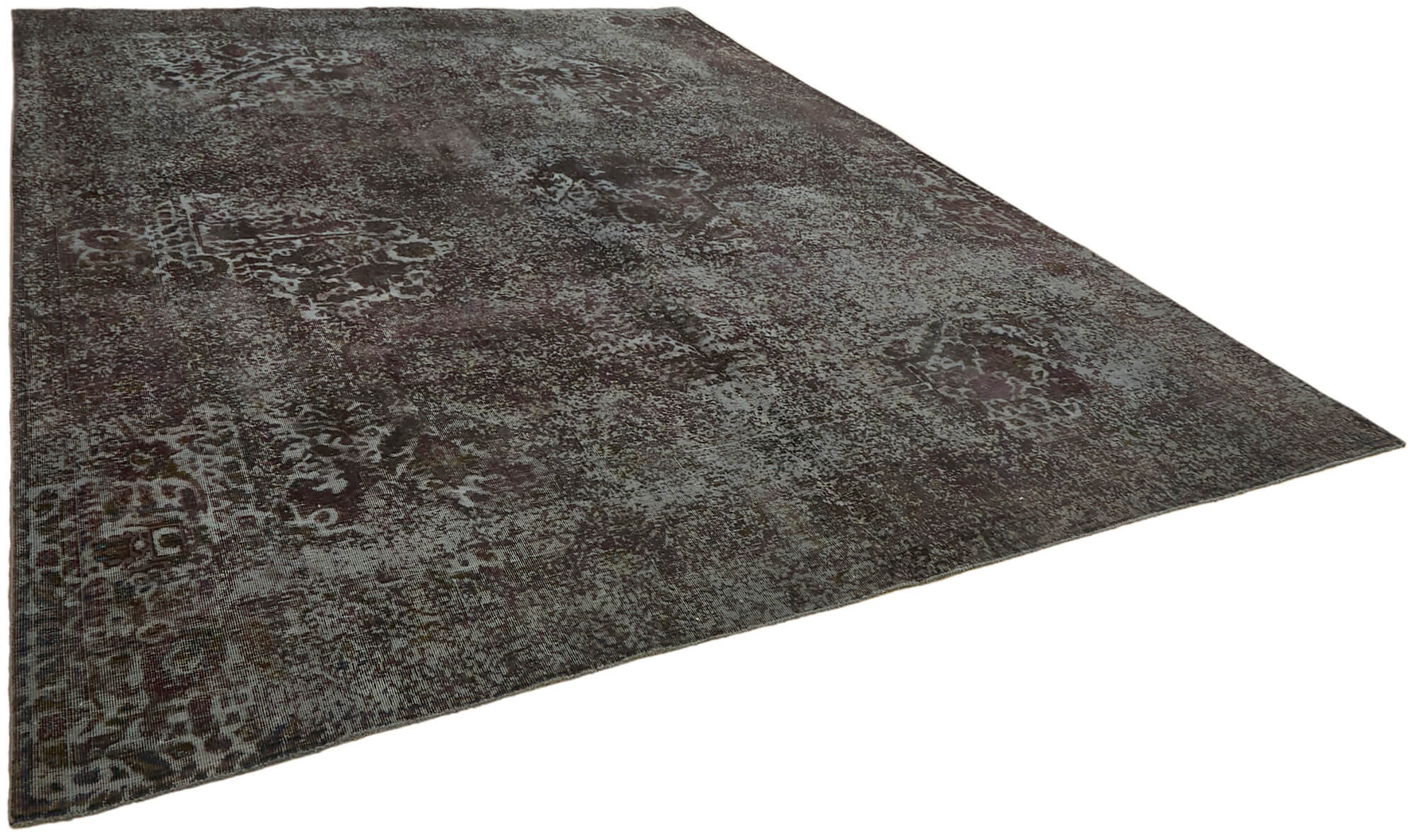 10 x 13 Grey Overdyed Large Area Rug - 7369