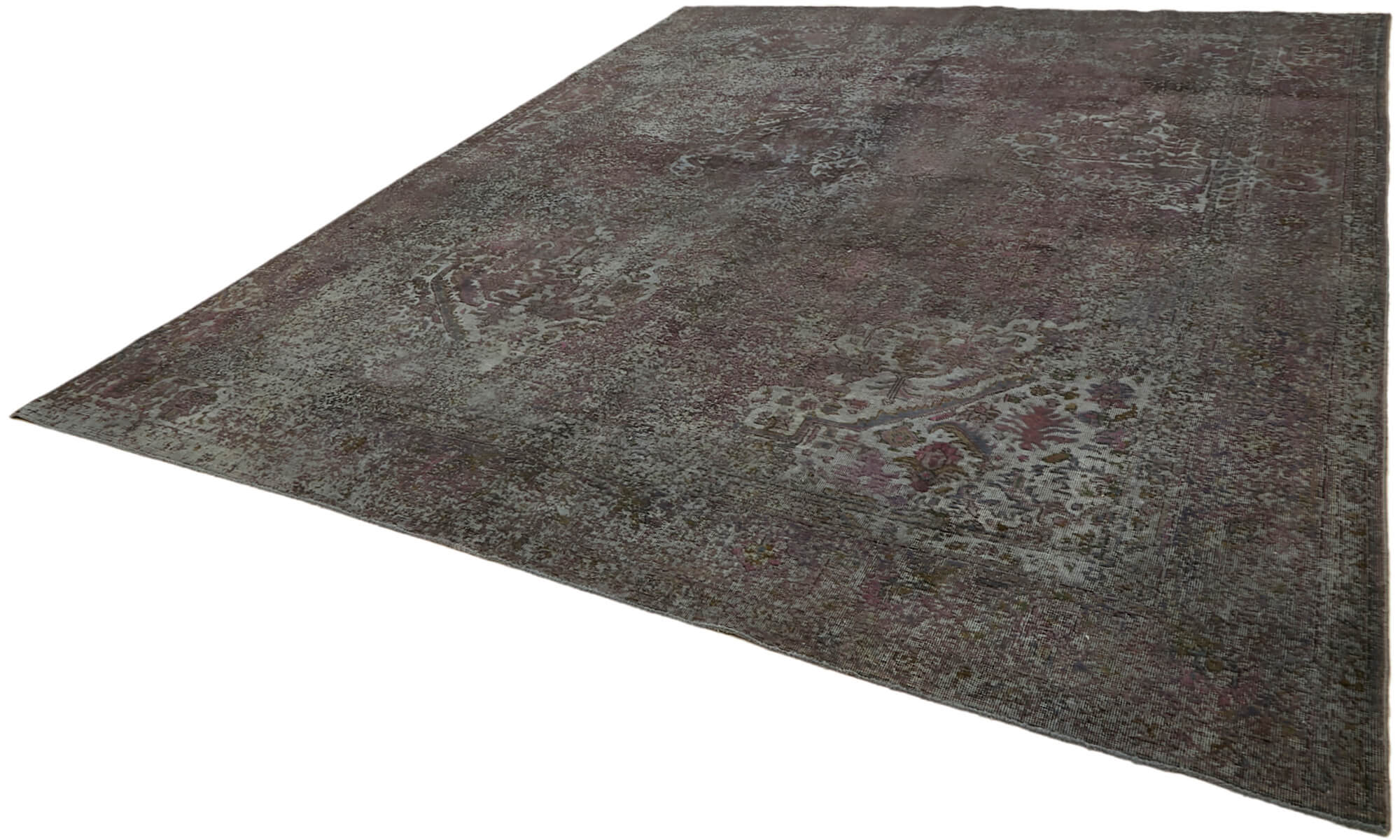 10 x 13 Grey Overdyed Large Area Rug - 7369