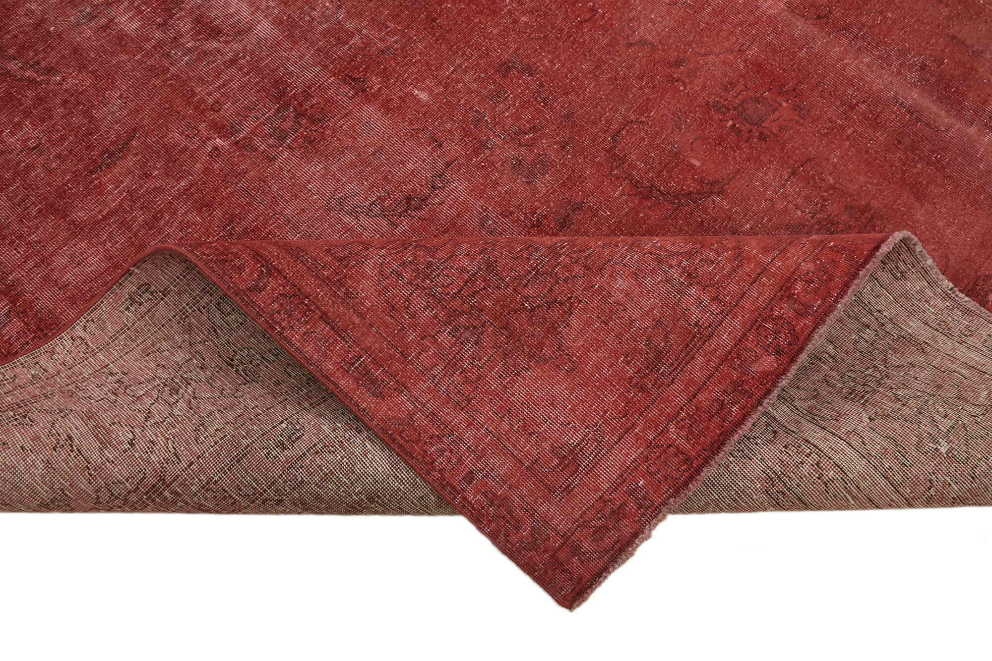 10 x 13 Red Overdyed Large Area Rug - 7370