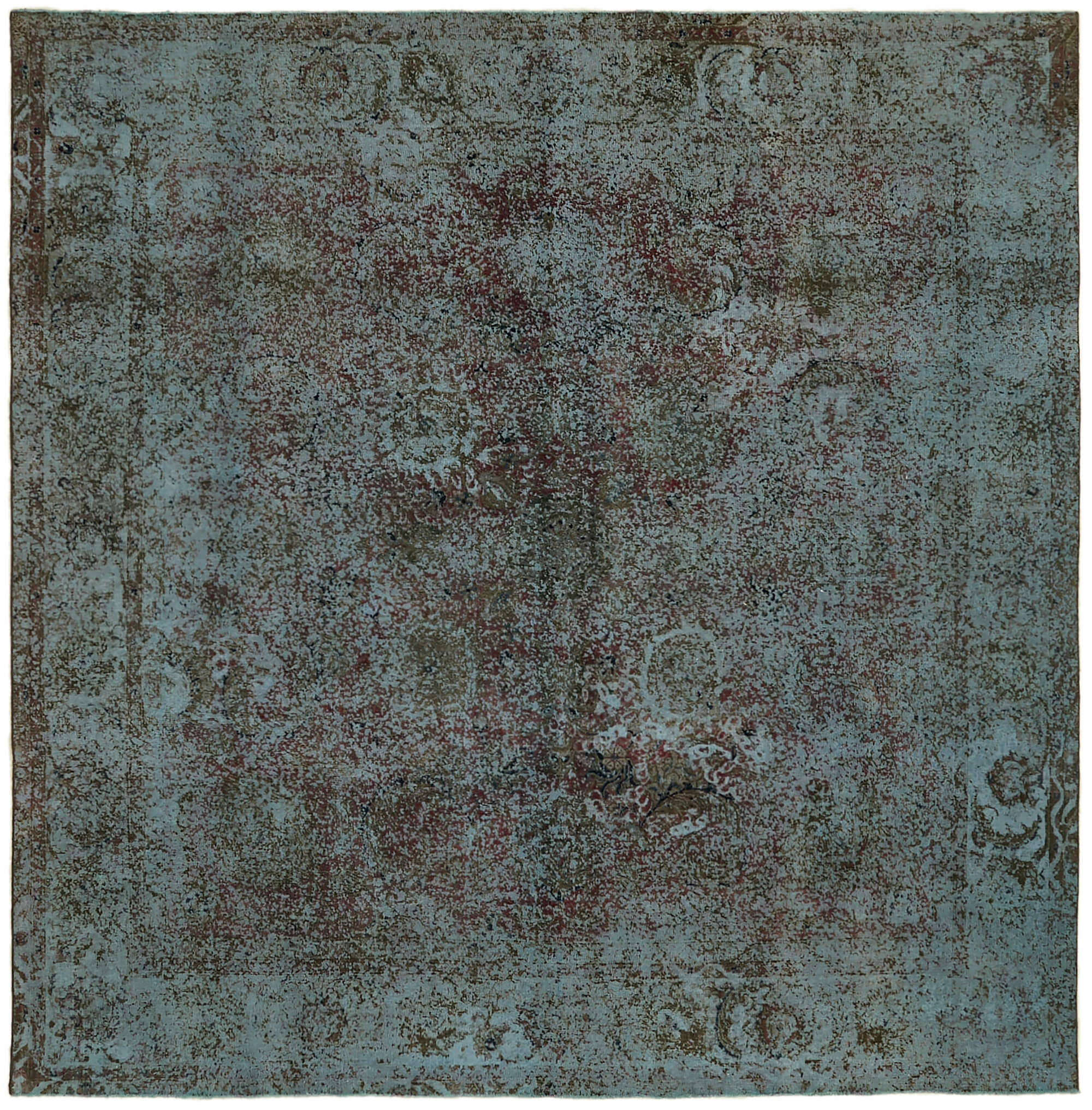 11 x 11 Blue Overdyed Large Area Rug - 7371