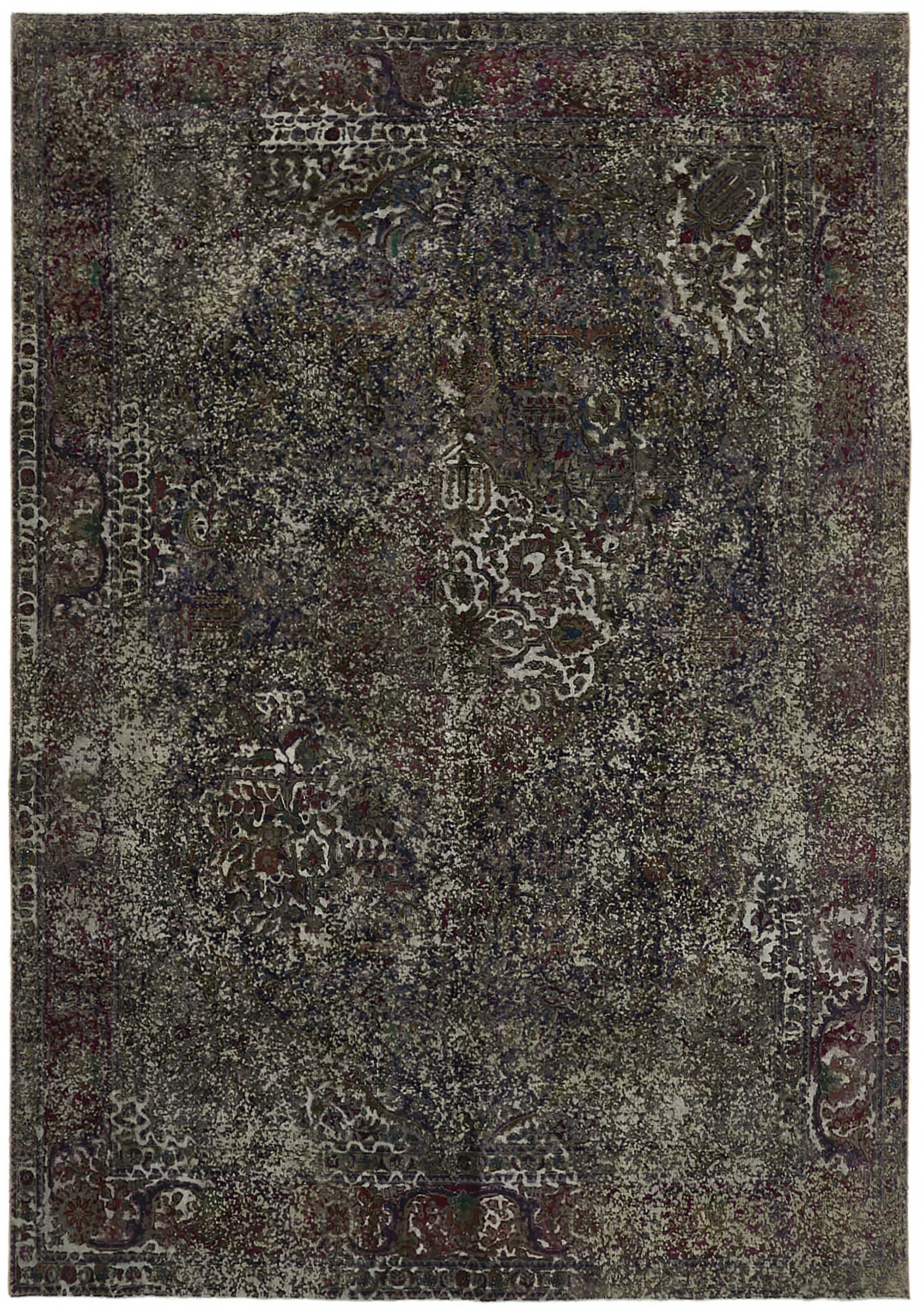 8 x 11 Grey Overdyed Large Area Rug - 7372