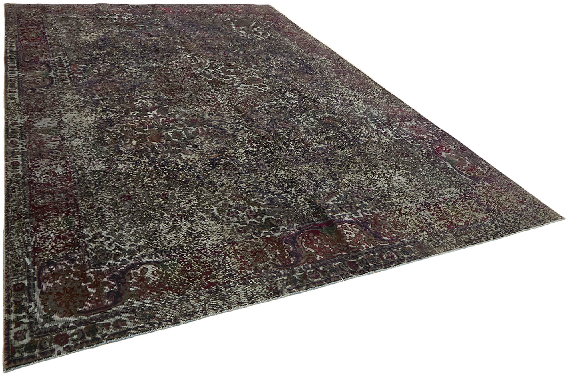 8 x 11 Grey Overdyed Large Area Rug - 7372