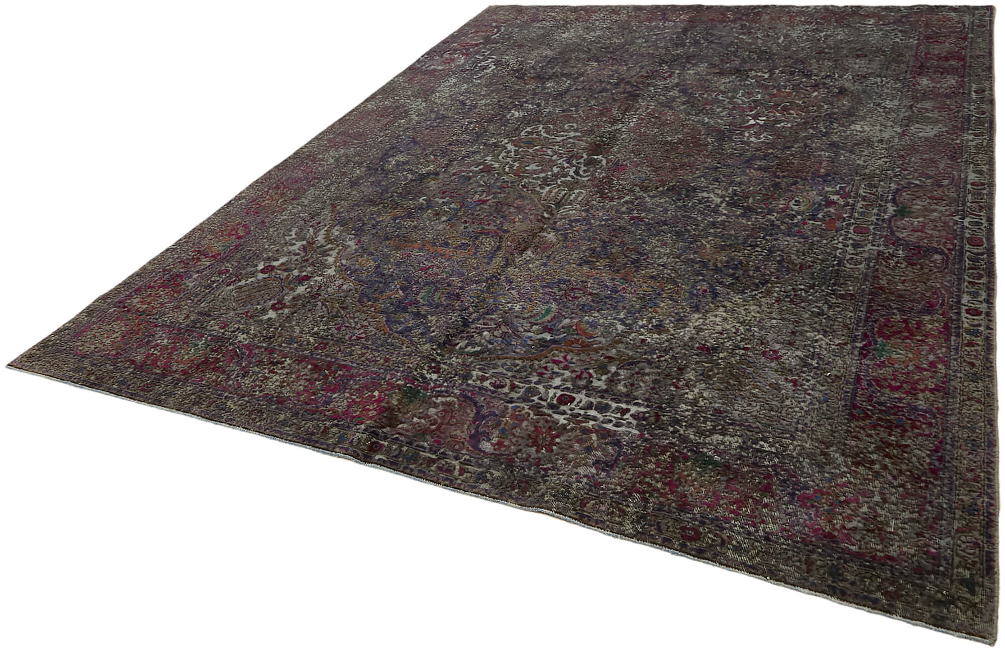 8 x 11 Grey Overdyed Large Area Rug - 7372