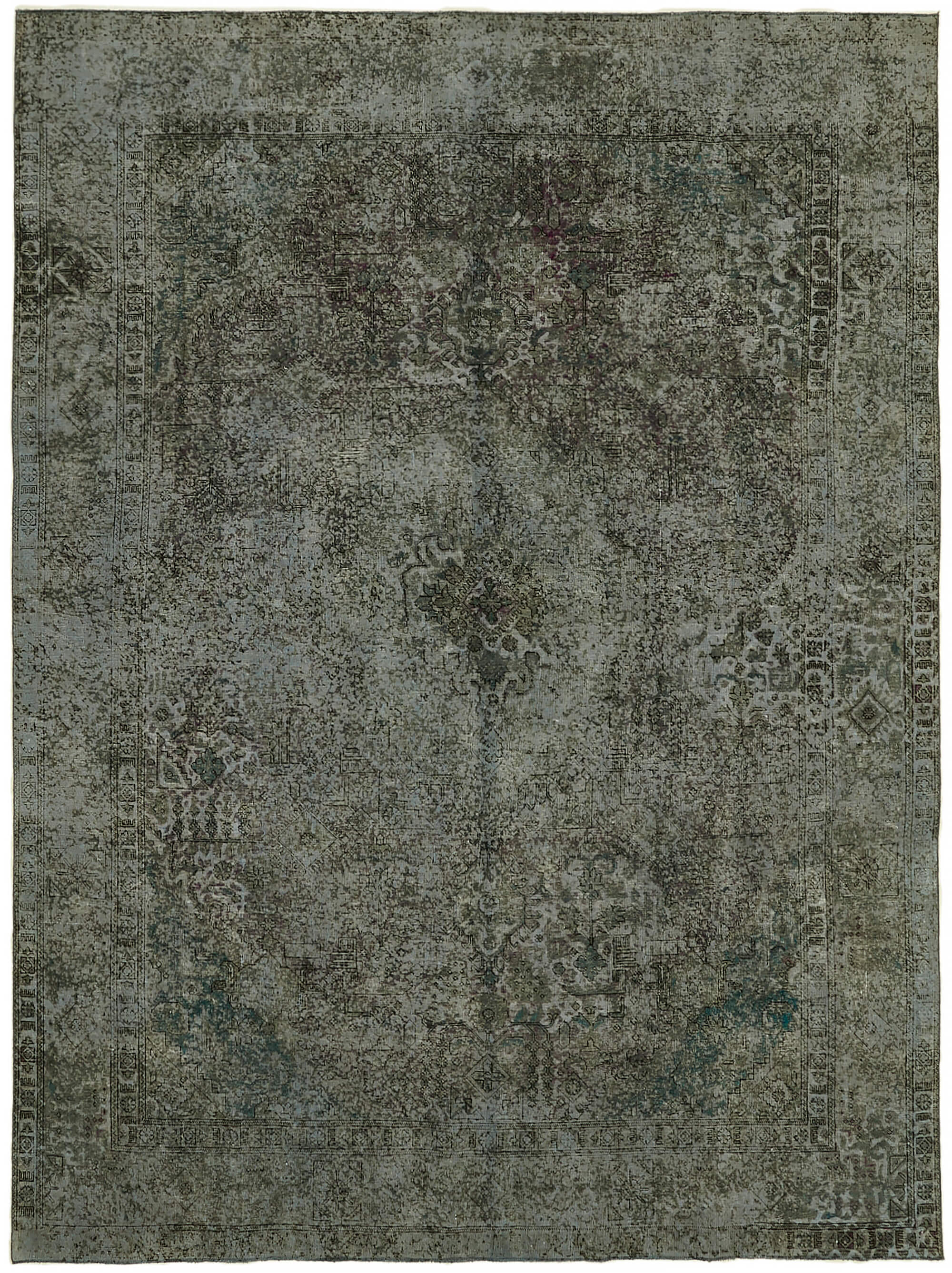 10 x 13 Grey Overdyed Large Area Rug - 7374