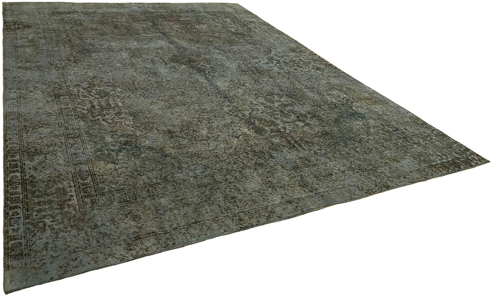 10 x 13 Grey Overdyed Large Area Rug - 7374