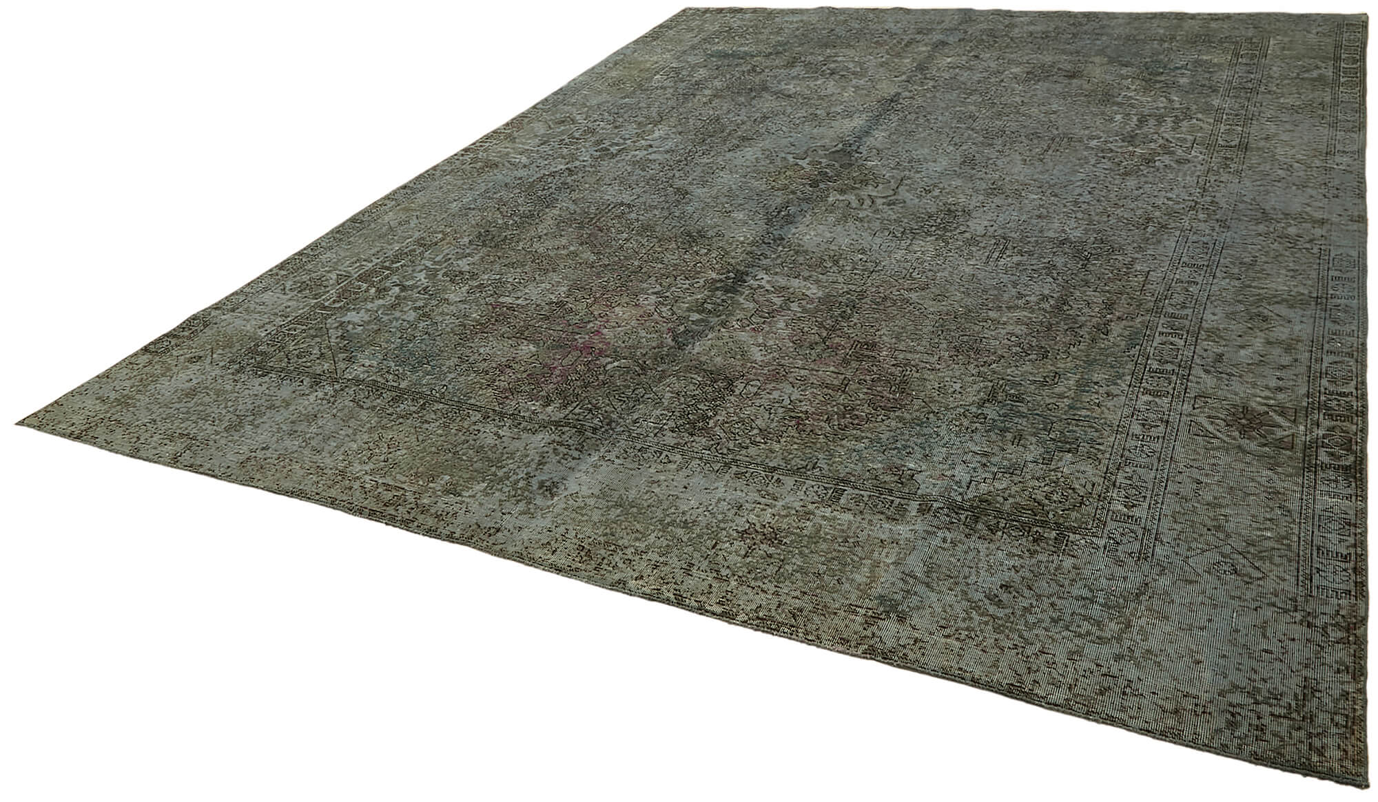 10 x 13 Grey Overdyed Large Area Rug - 7374