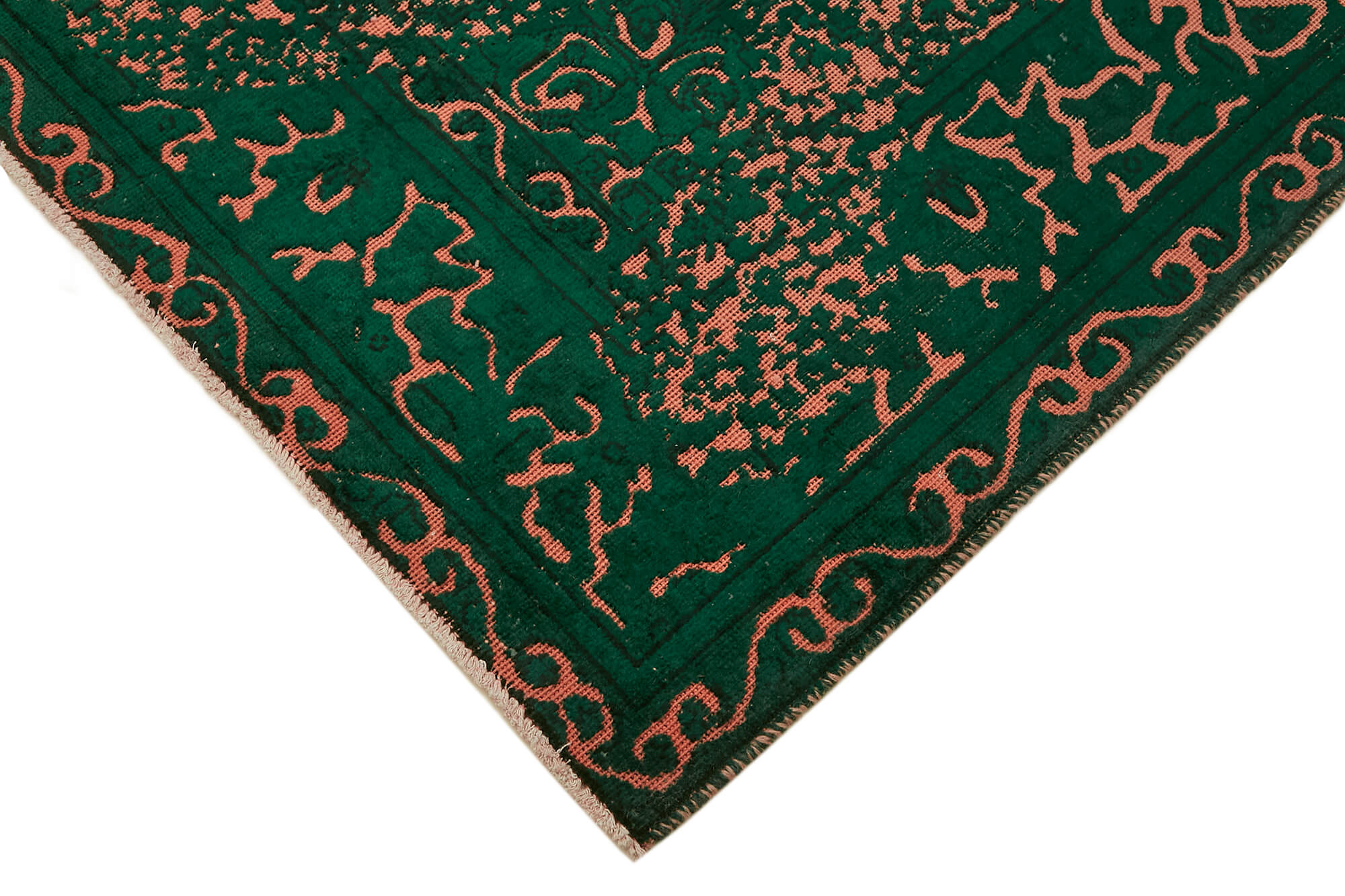 6 x 10 Green Overdyed Large Area Rug - 7377