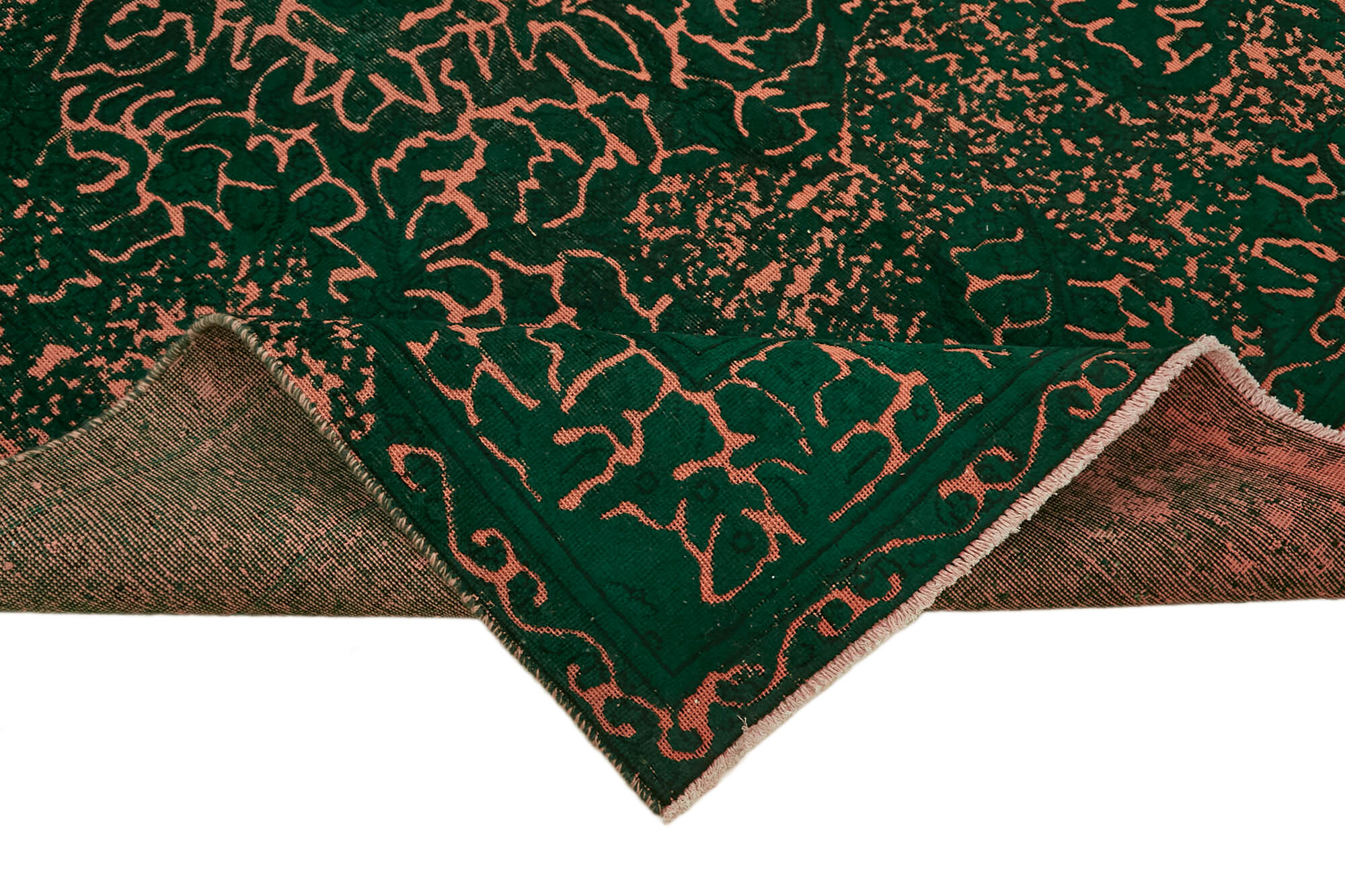 6 x 10 Green Overdyed Large Area Rug - 7377