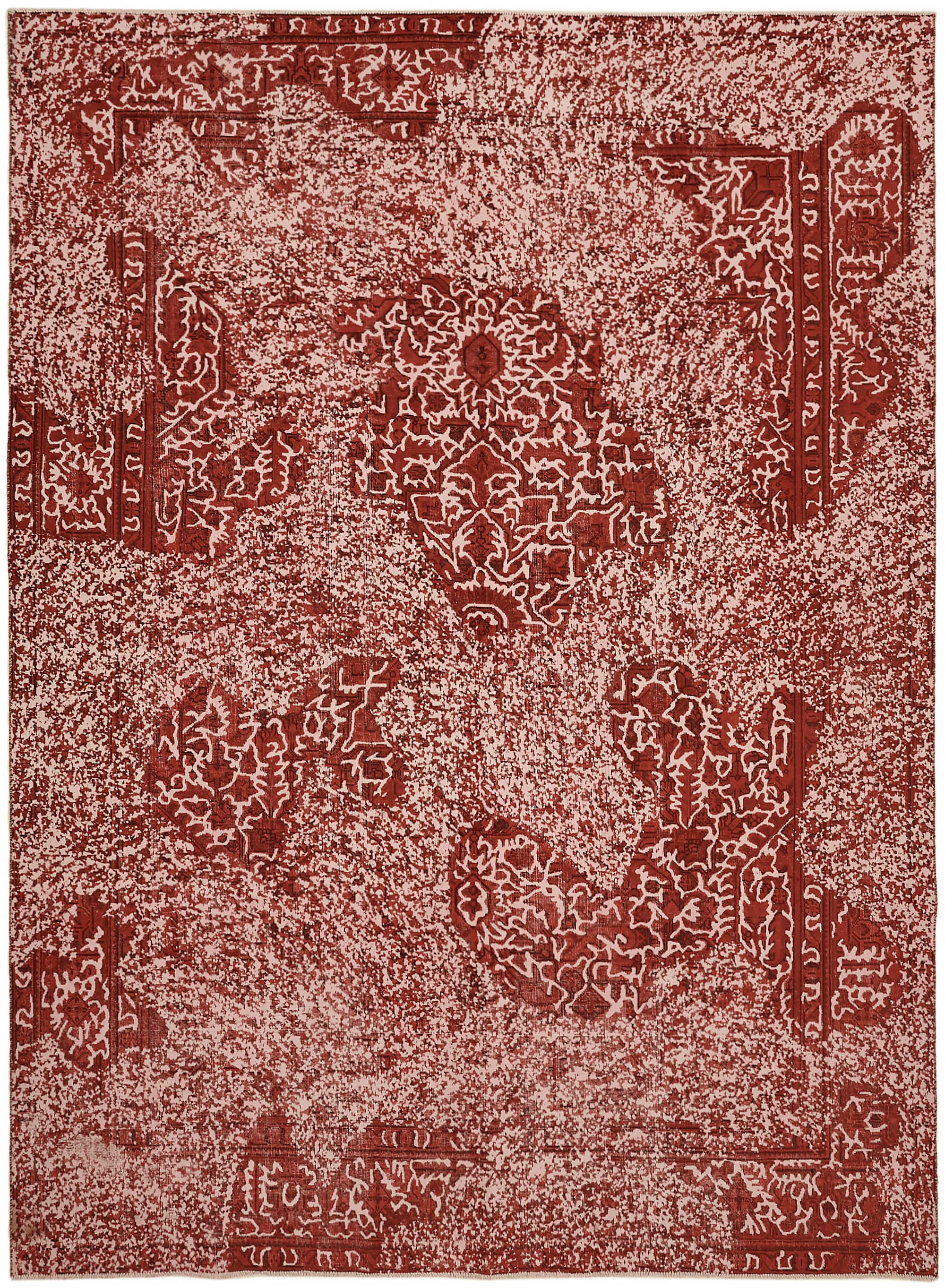 9 x 12 Red Overdyed Large Area Rug - 7380