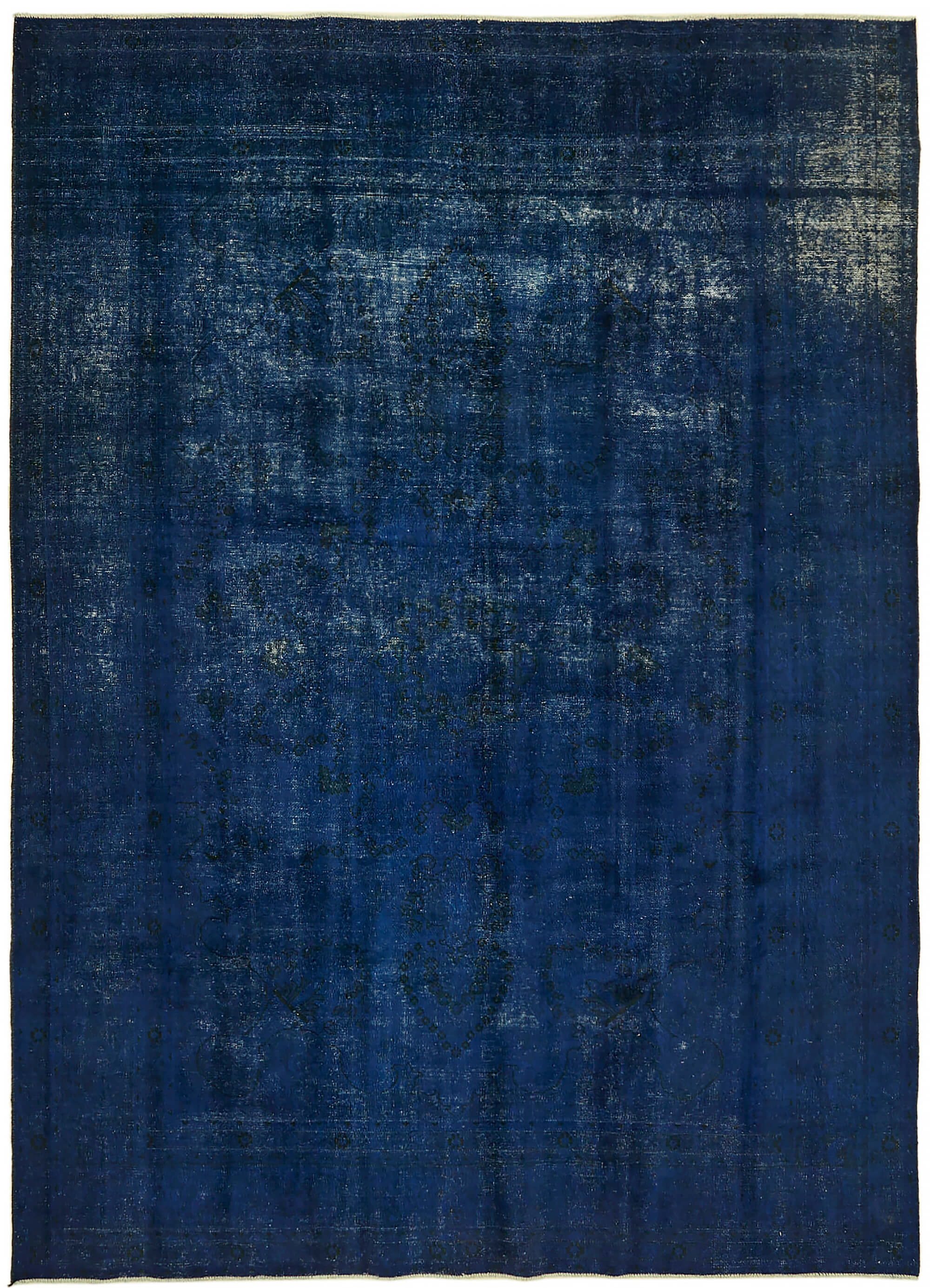 8 x 11 Blue Overdyed Large Area Rug - 7381