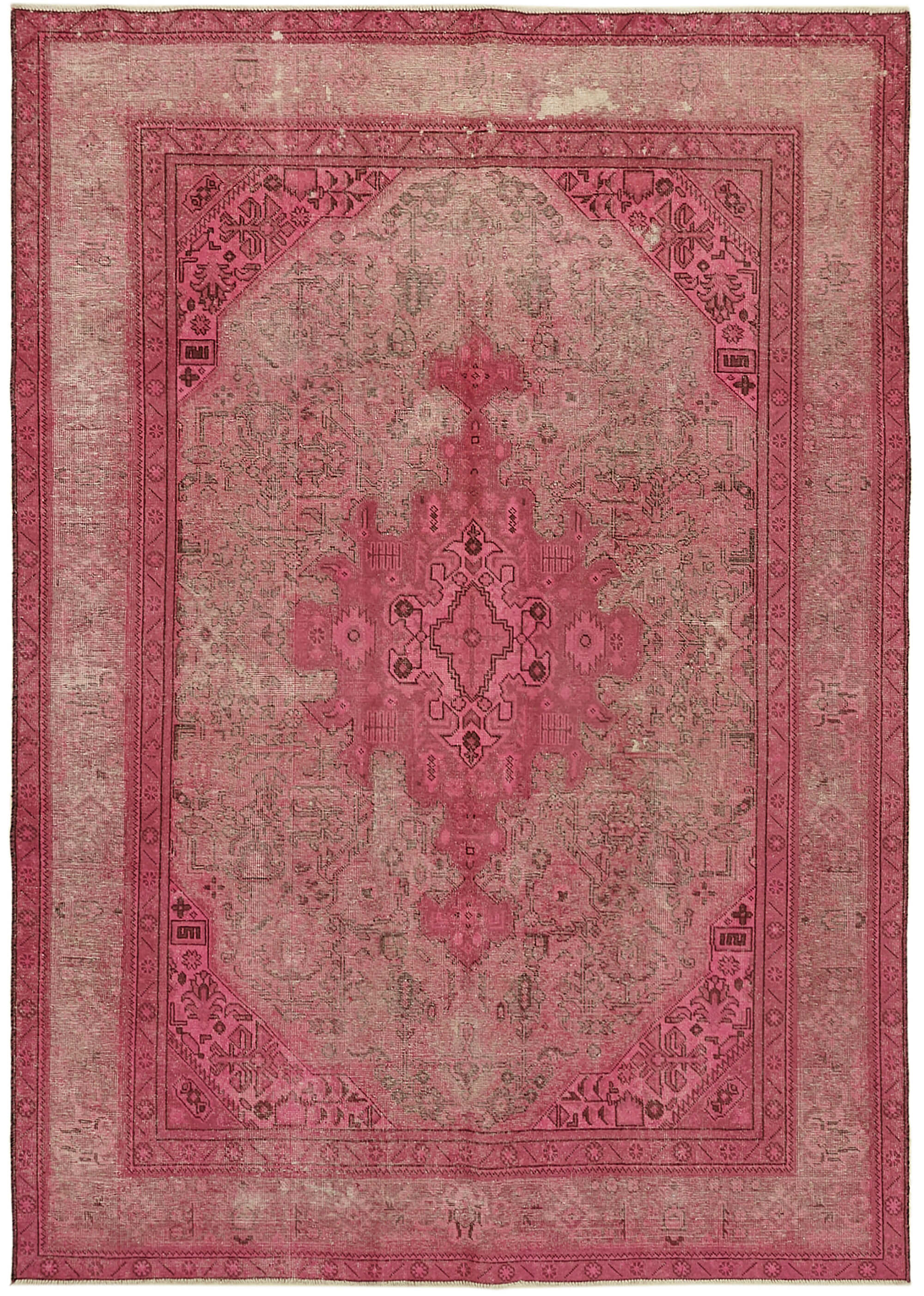 8 x 11 Pink Overdyed Large Area Rug - 7387