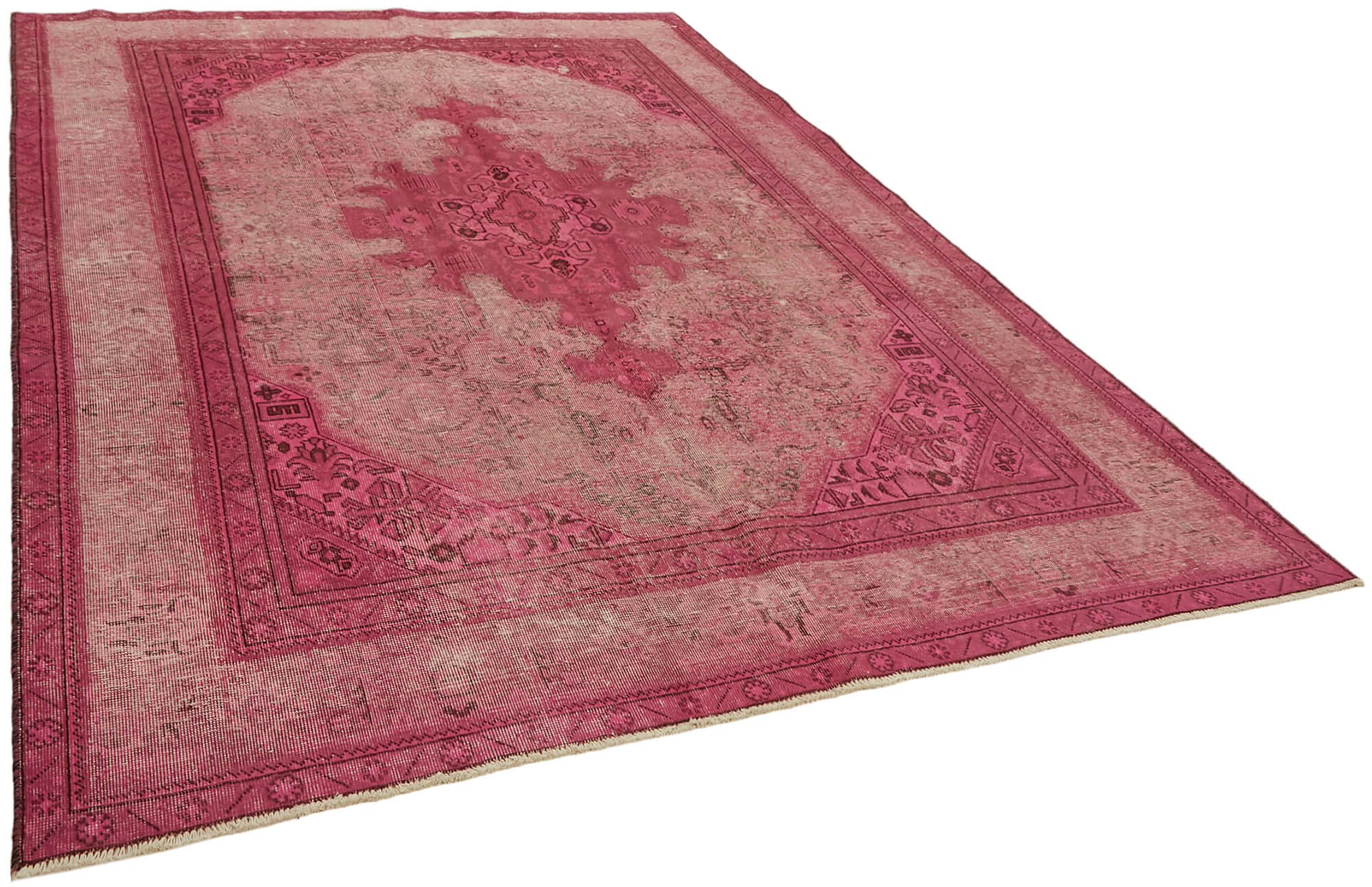 8 x 11 Pink Overdyed Large Area Rug - 7387