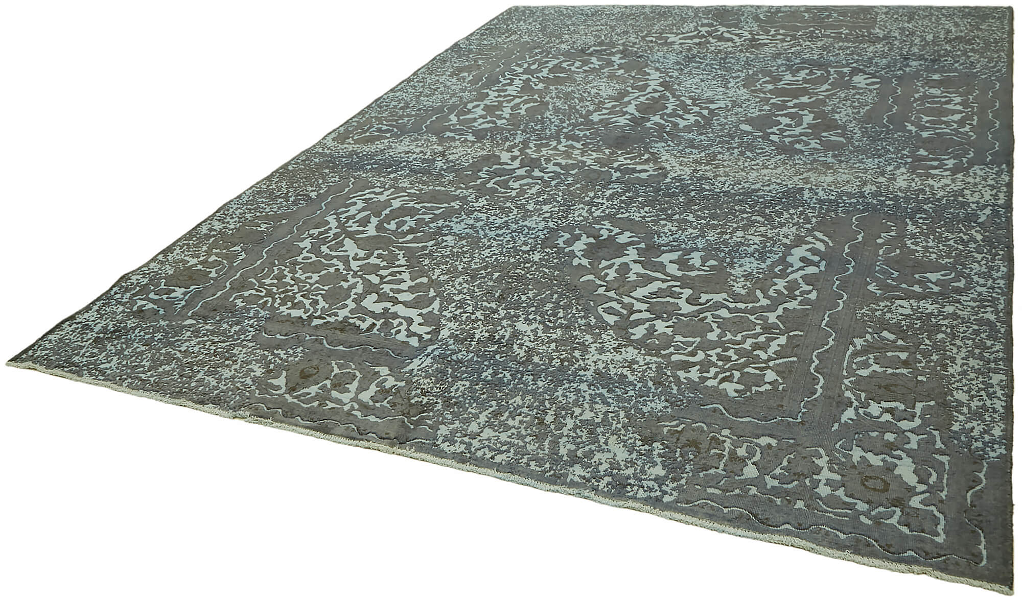 9 x 12 Grey Overdyed Large Area Rug - 7392