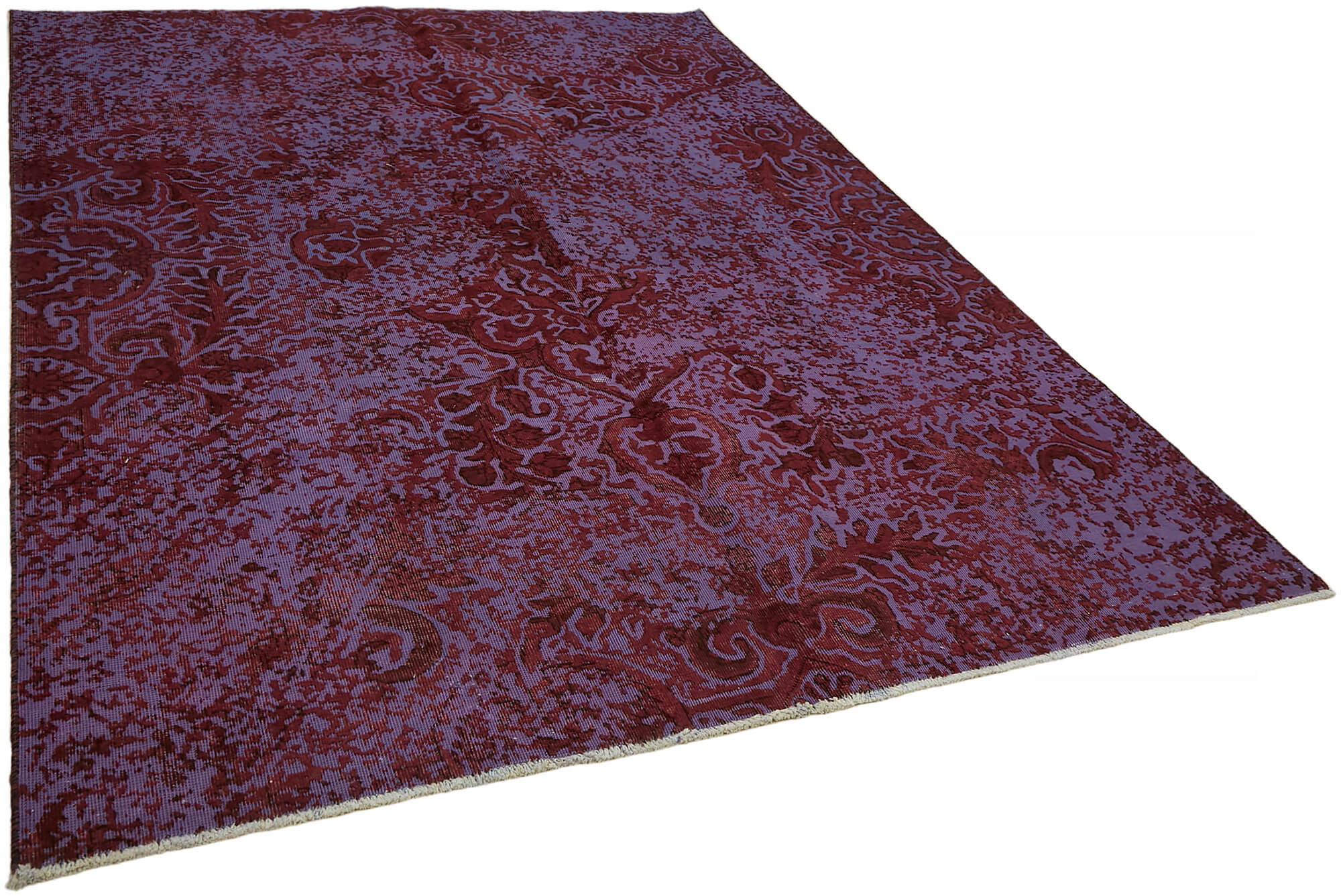 7 x 9 Purple Overdyed Large Area Rug - 7393