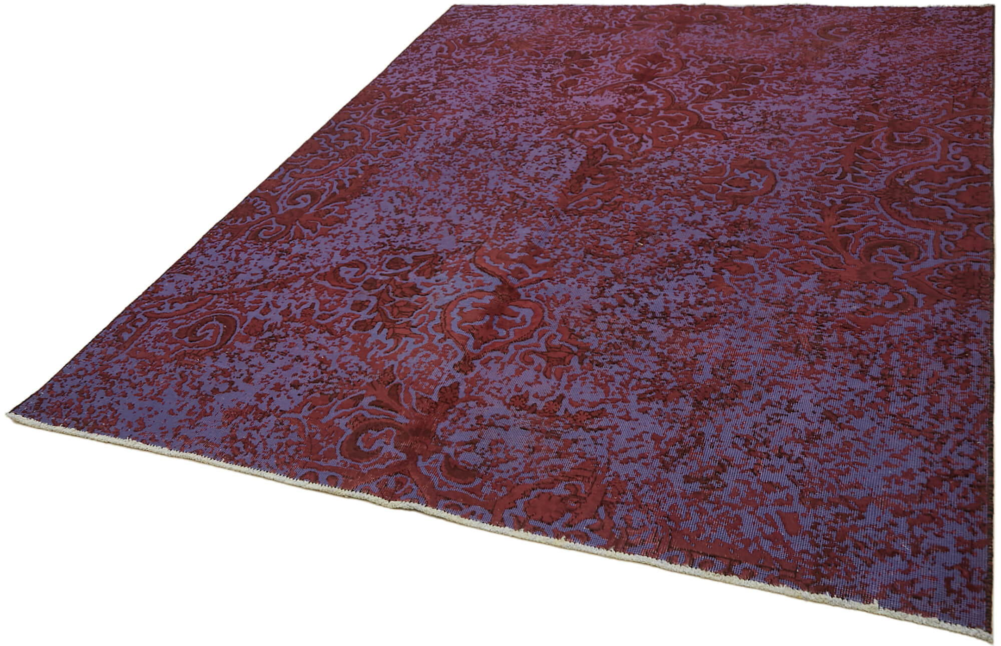 7 x 9 Purple Overdyed Large Area Rug - 7393