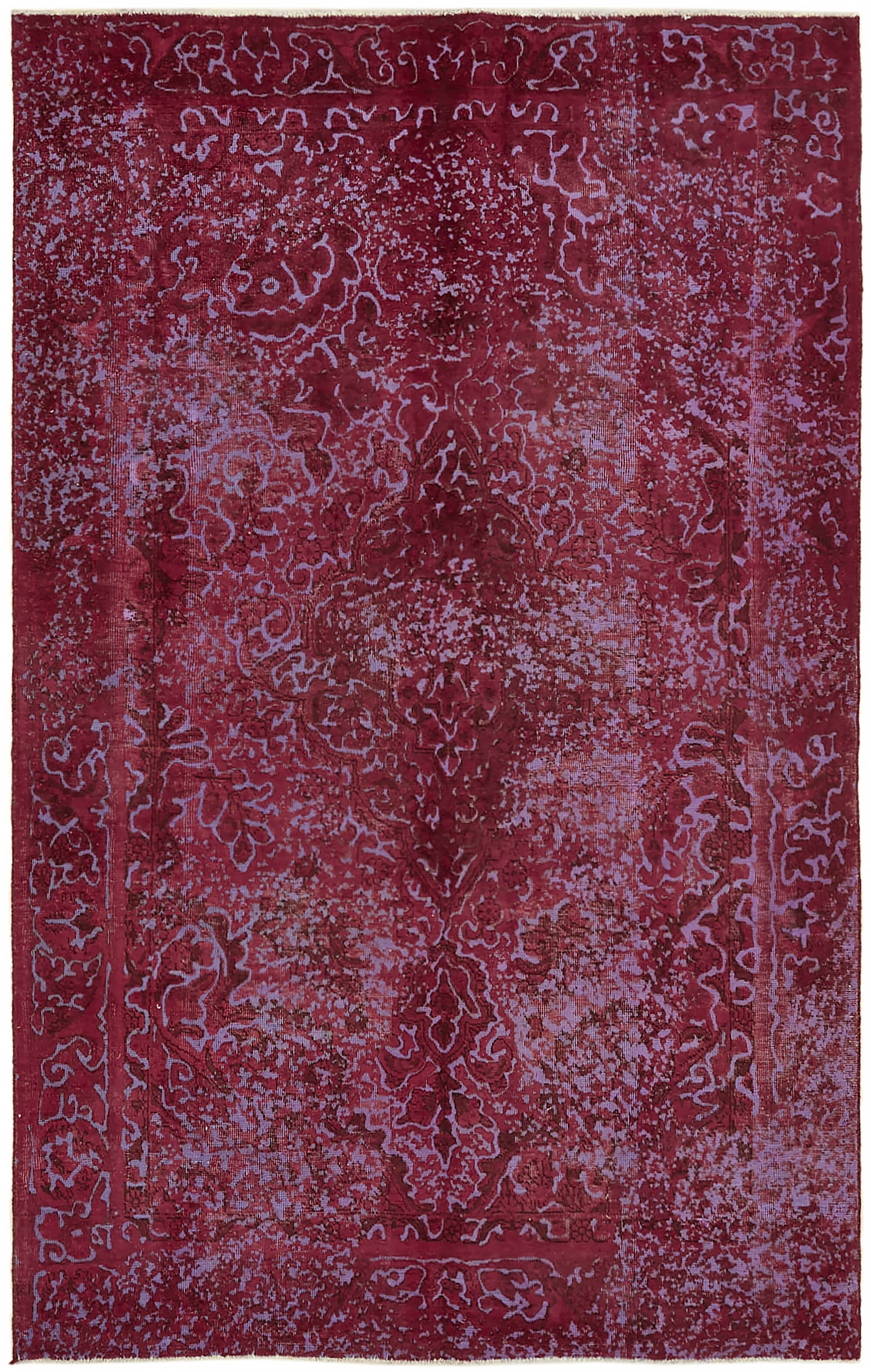 6 x 9 Red Overdyed Large Area Rug - 7394