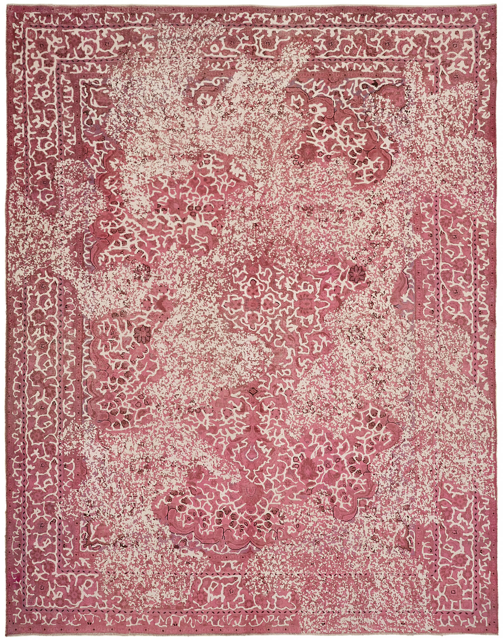 9 x 12 Pink Overdyed Large Area Rug - 7396