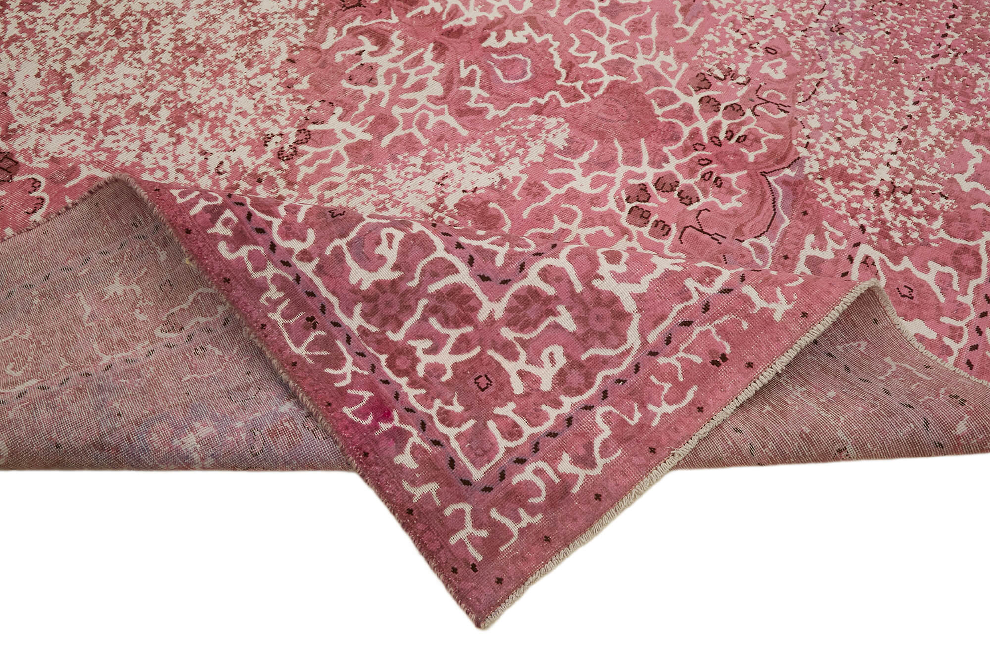 9 x 12 Pink Overdyed Large Area Rug - 7396