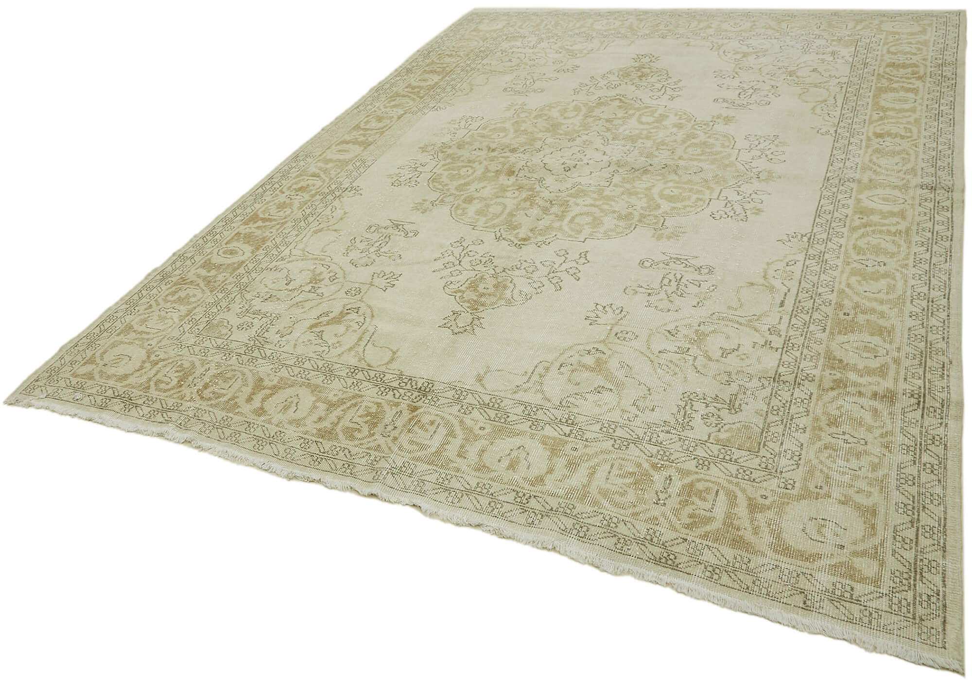 7 x 10 Beige Vintage Large Area Rug - 7397