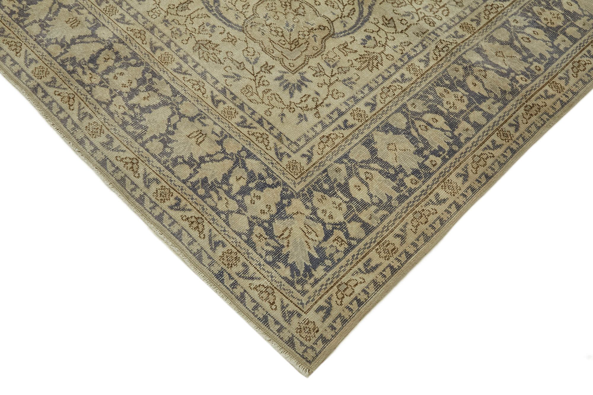 8 x 12 Beige Vintage Large Area Rug - 7401