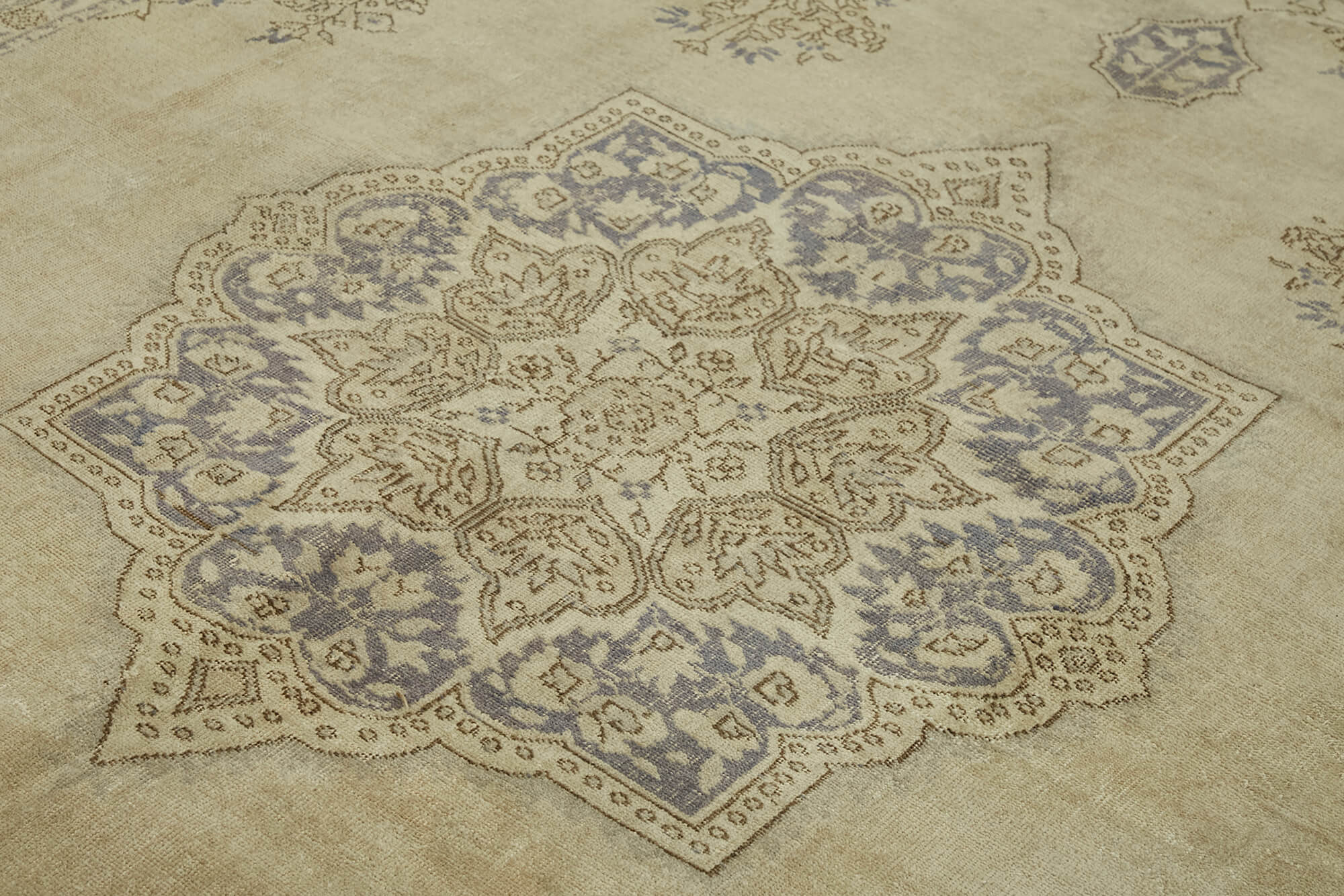 8 x 12 Beige Vintage Large Area Rug - 7401