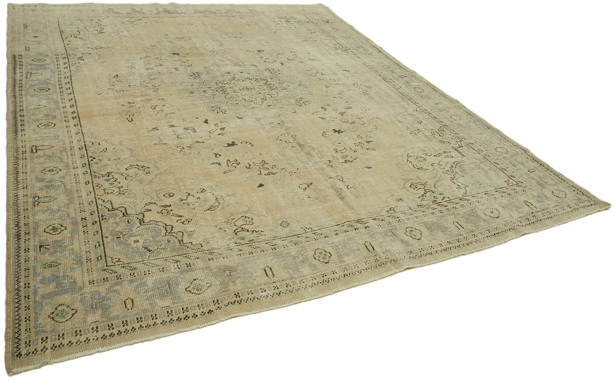 9 x 11 Beige Vintage Large Area Rug - 7402