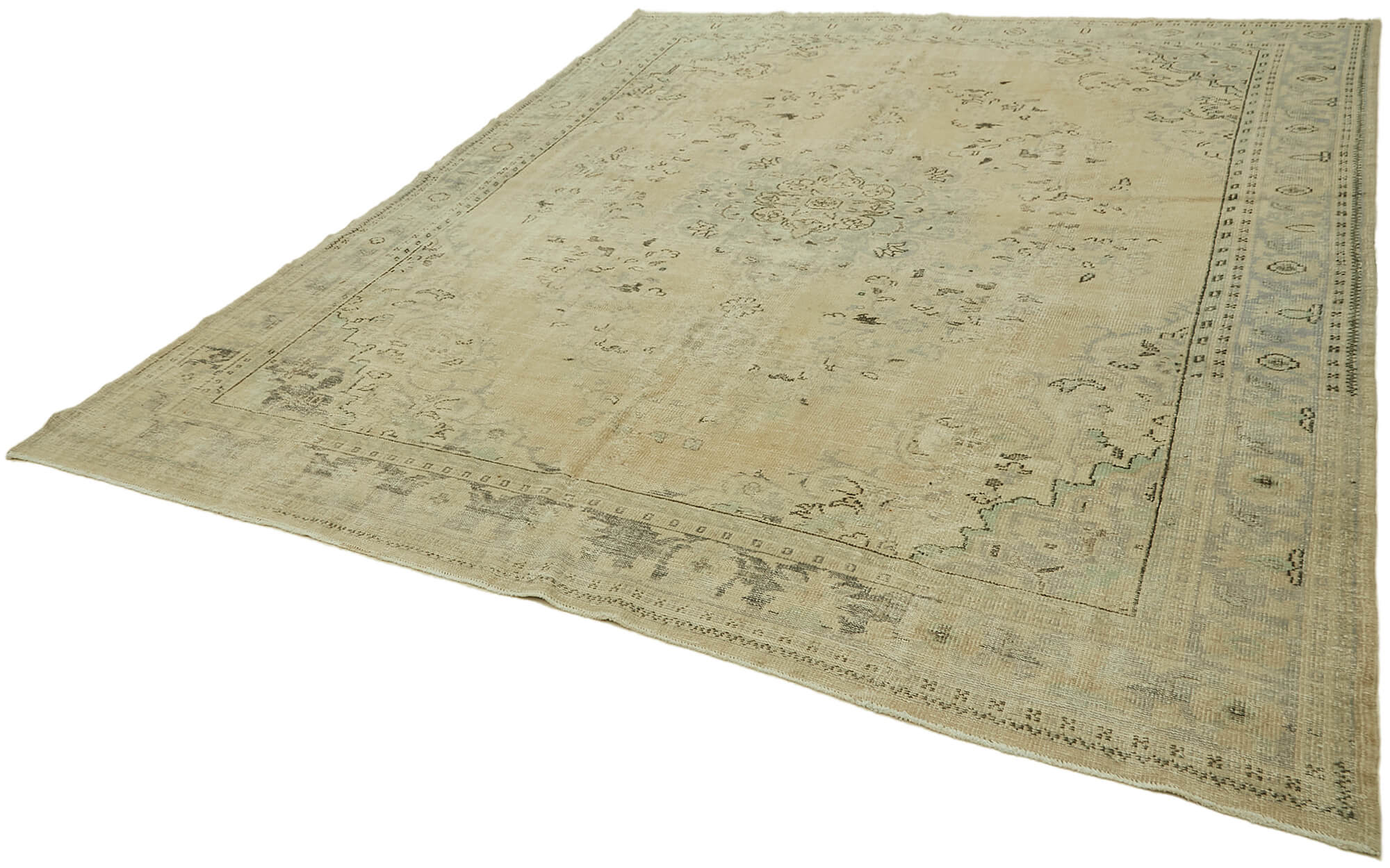 9 x 11 Beige Vintage Large Area Rug - 7402