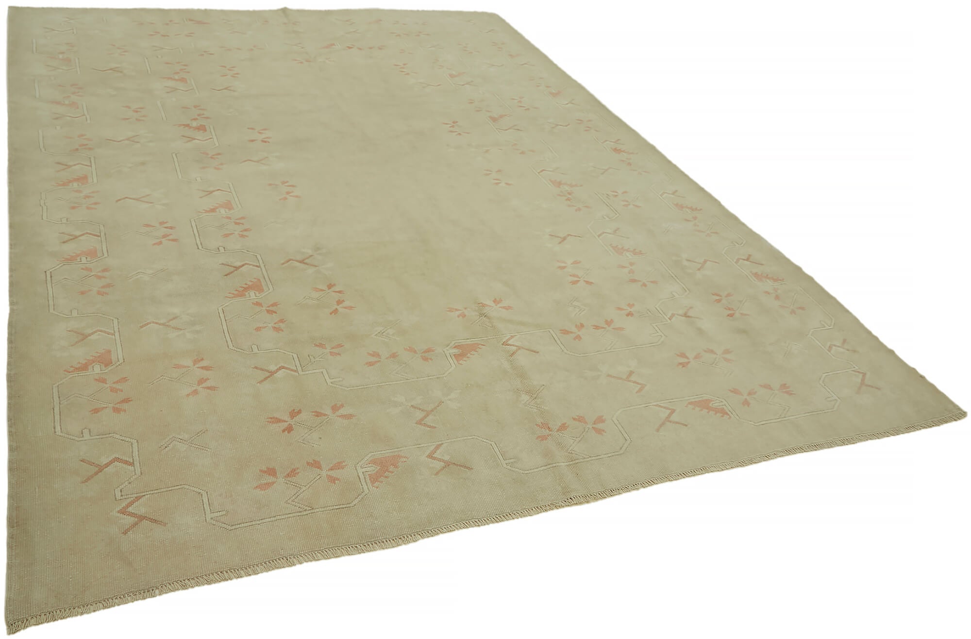 8 x 10 Beige Vintage Large Area Rug - 7405