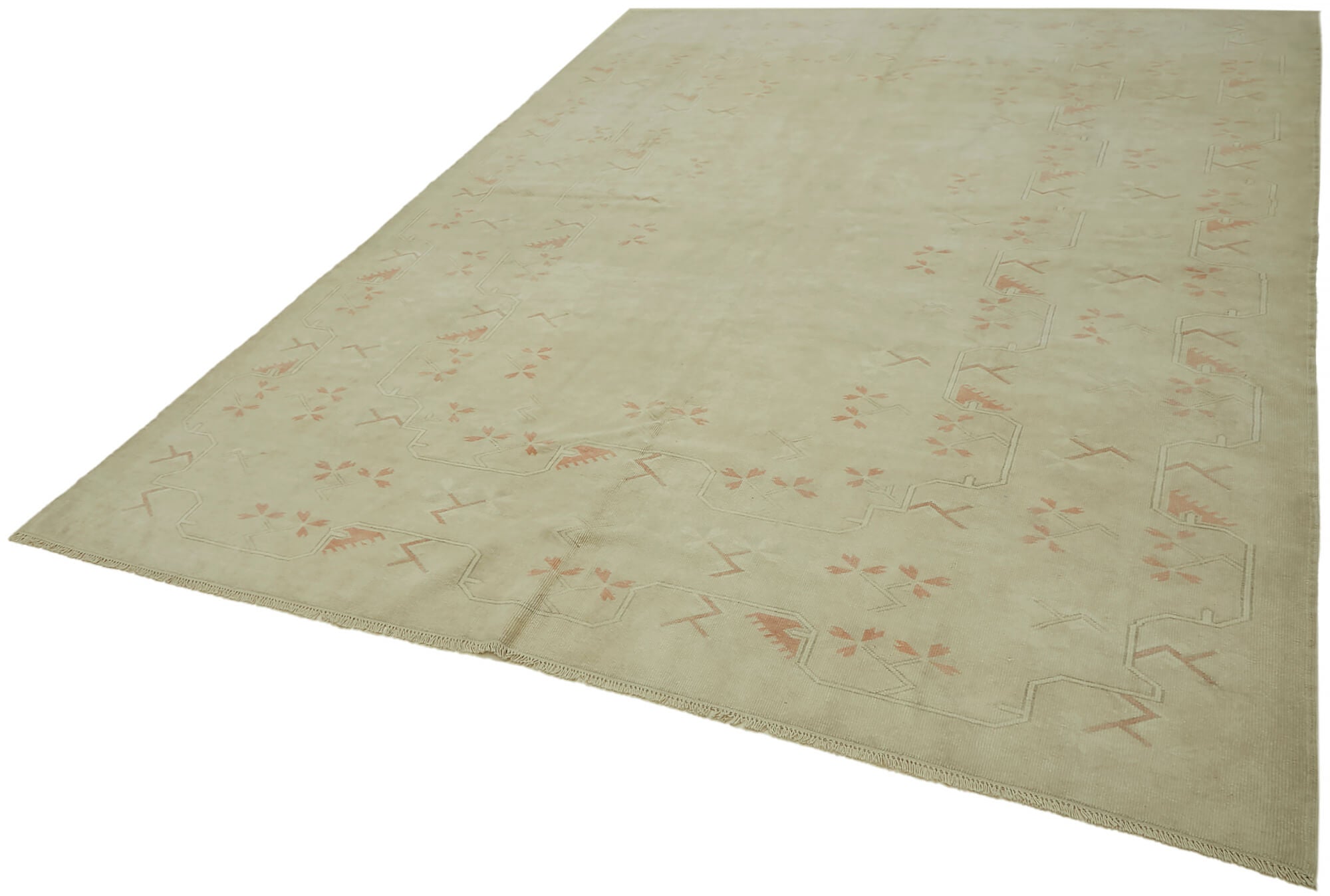 8 x 10 Beige Vintage Large Area Rug - 7405