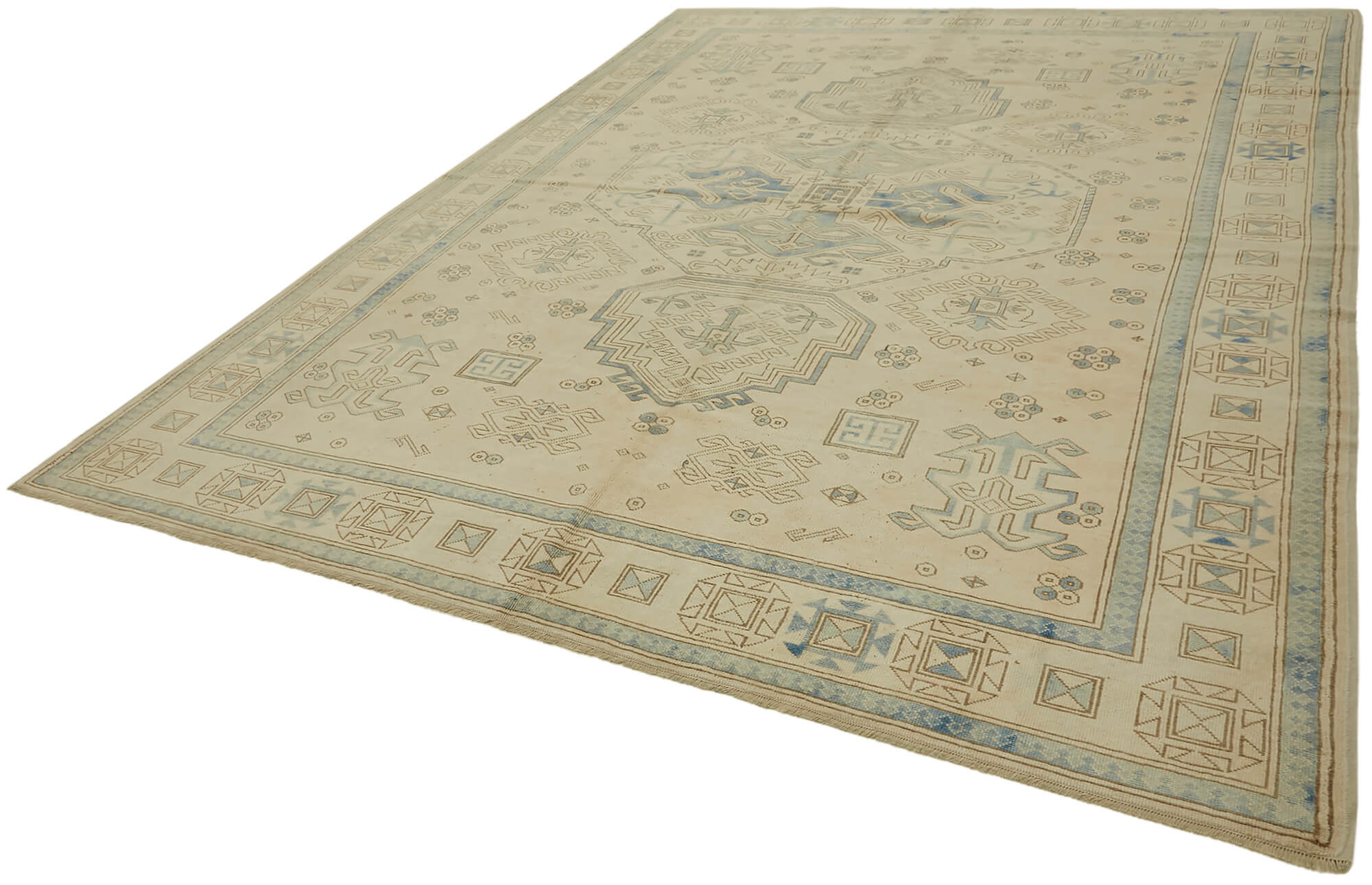 9 x 11 Beige Vintage Large Area Rug - 7406