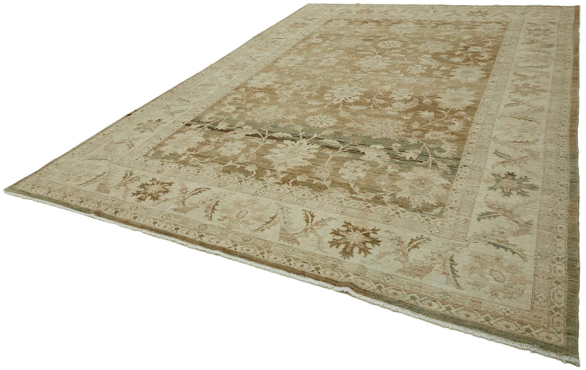 10 x 14 Beige Vintage Large Area Rug - 7407