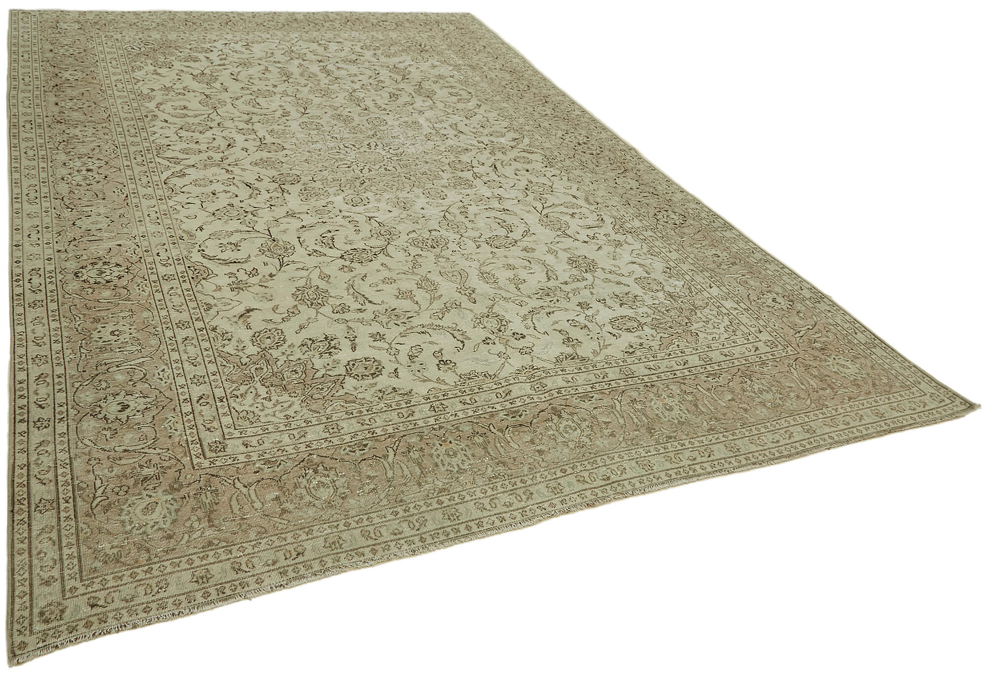 8 x 12 Beige Vintage Large Area Rug - 7412