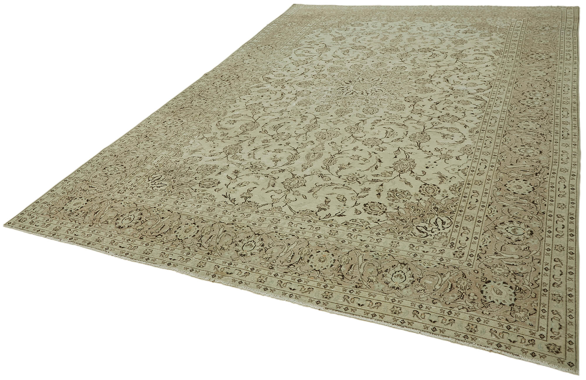 8 x 12 Beige Vintage Large Area Rug - 7412