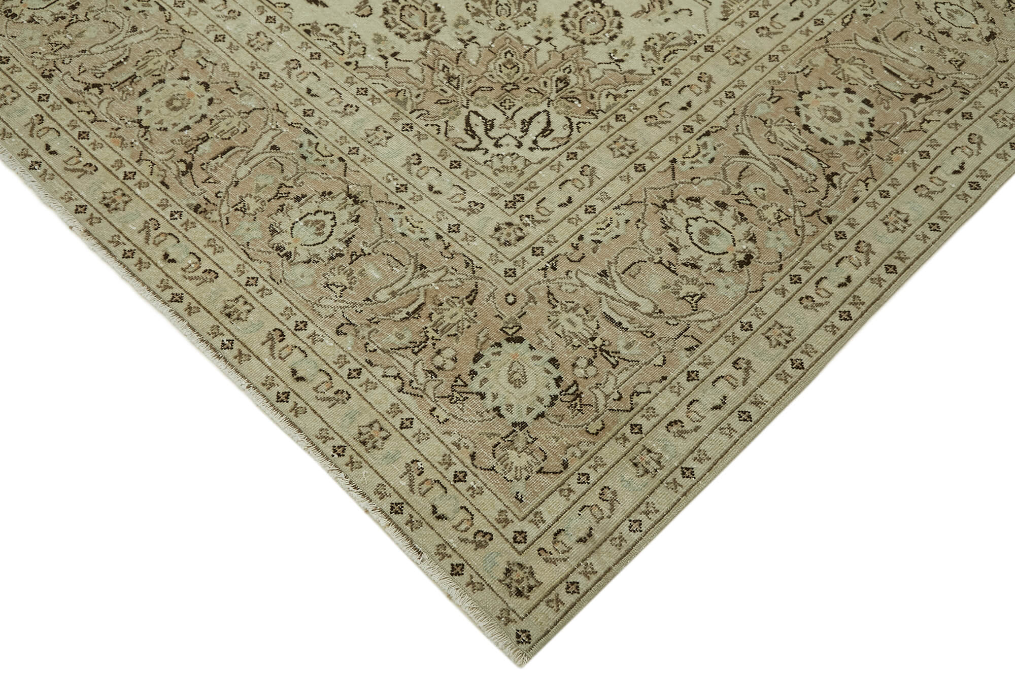 8 x 12 Beige Vintage Large Area Rug - 7412