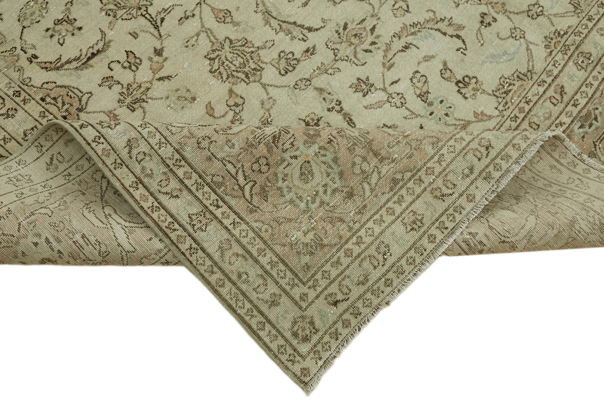 8 x 12 Beige Vintage Large Area Rug - 7412