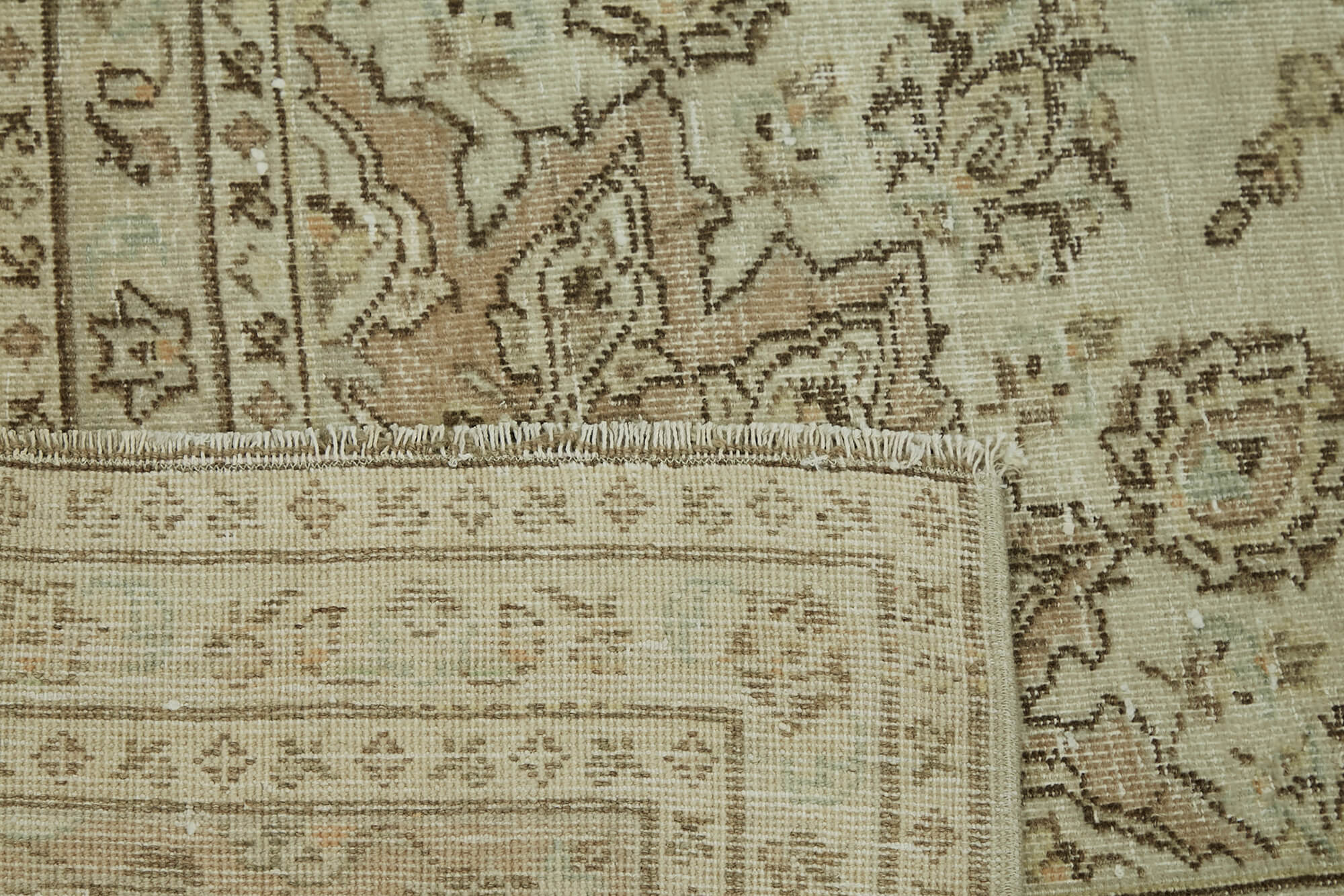 8 x 12 Beige Vintage Large Area Rug - 7412