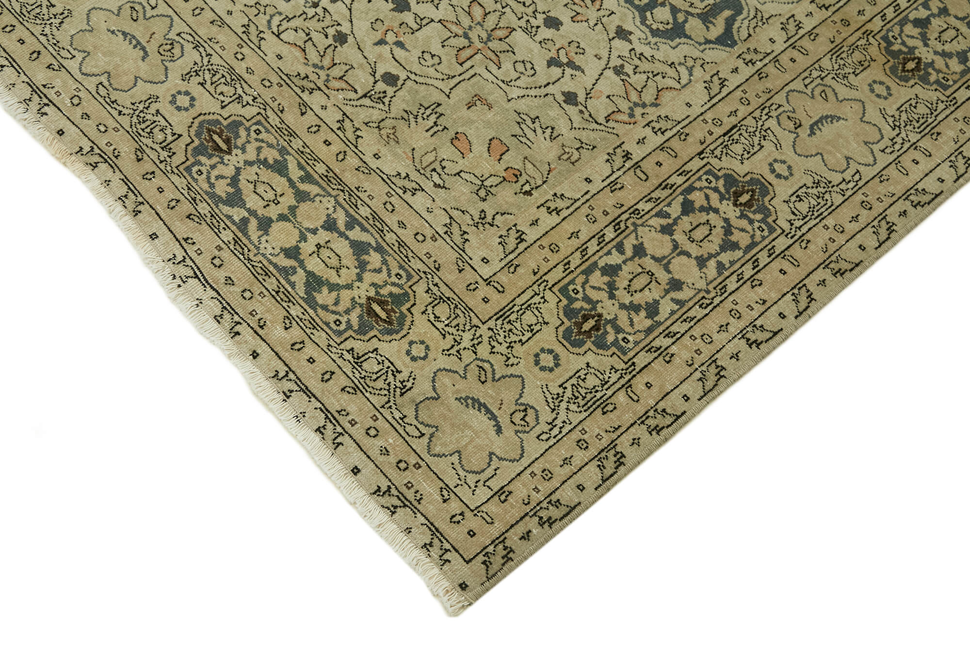 7 x 9 Beige Vintage Large Area Rug - 7413