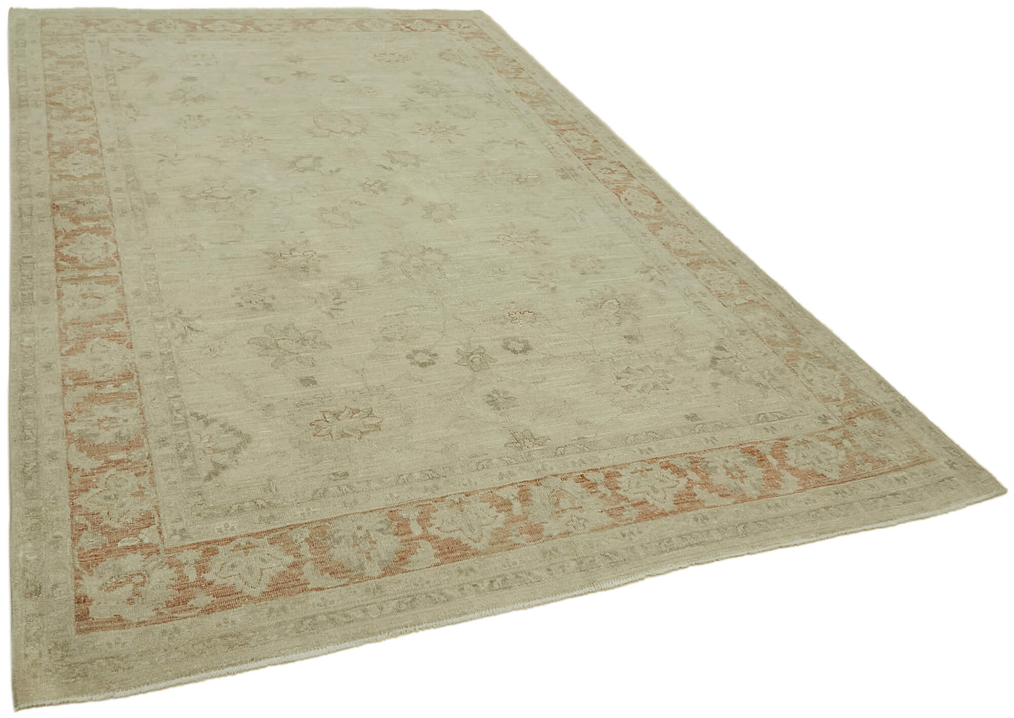 6 x 10 Beige Vintage Large Area Rug - 7414