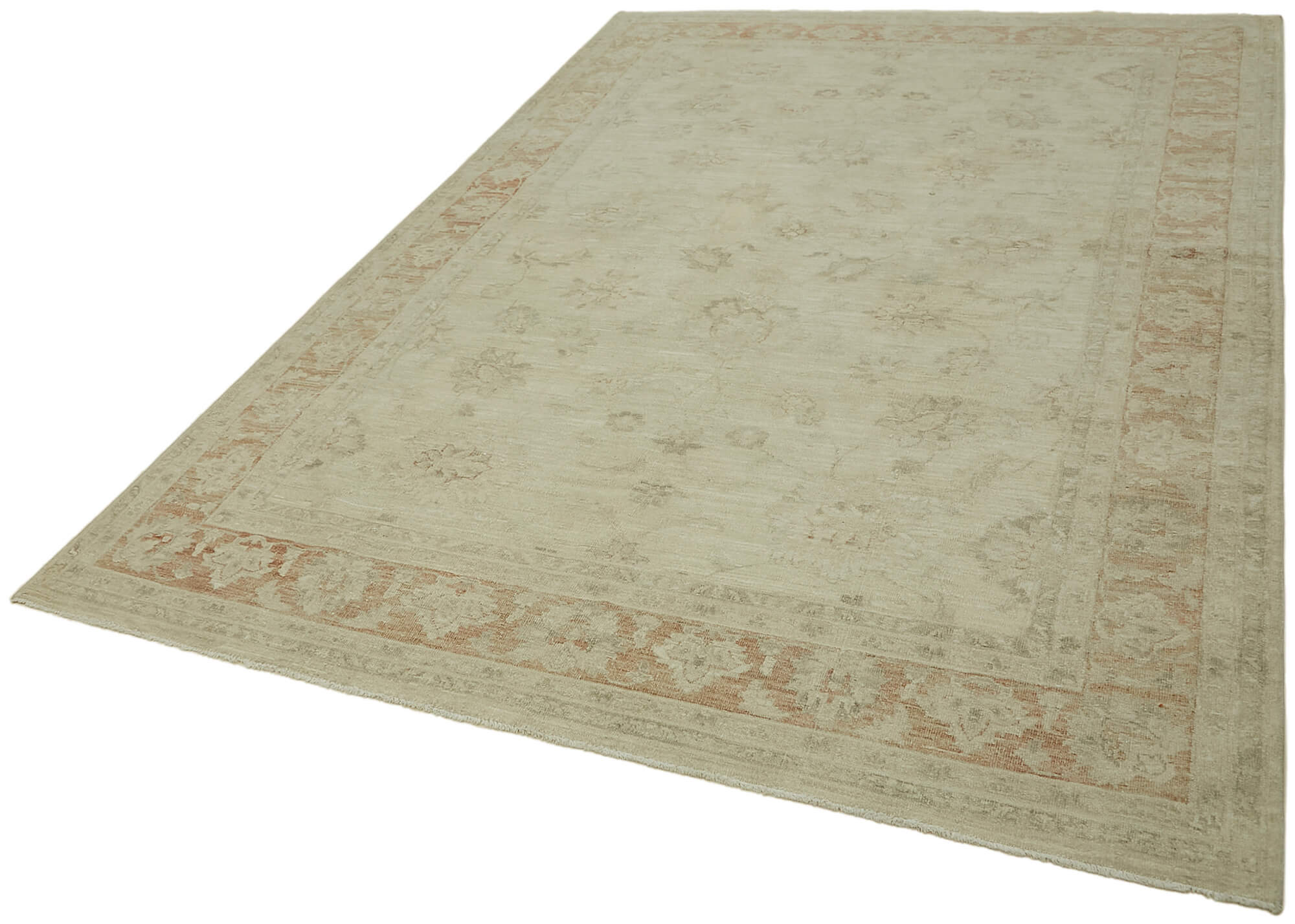 6 x 10 Beige Vintage Large Area Rug - 7414